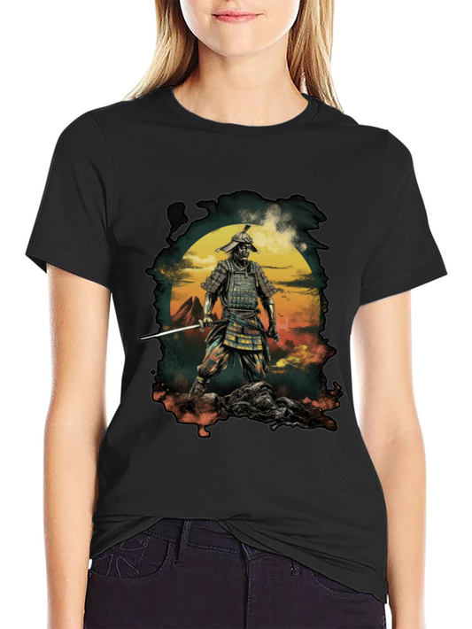 Samurai Warrior Graphic Tee - Mens Black T-Shirt
