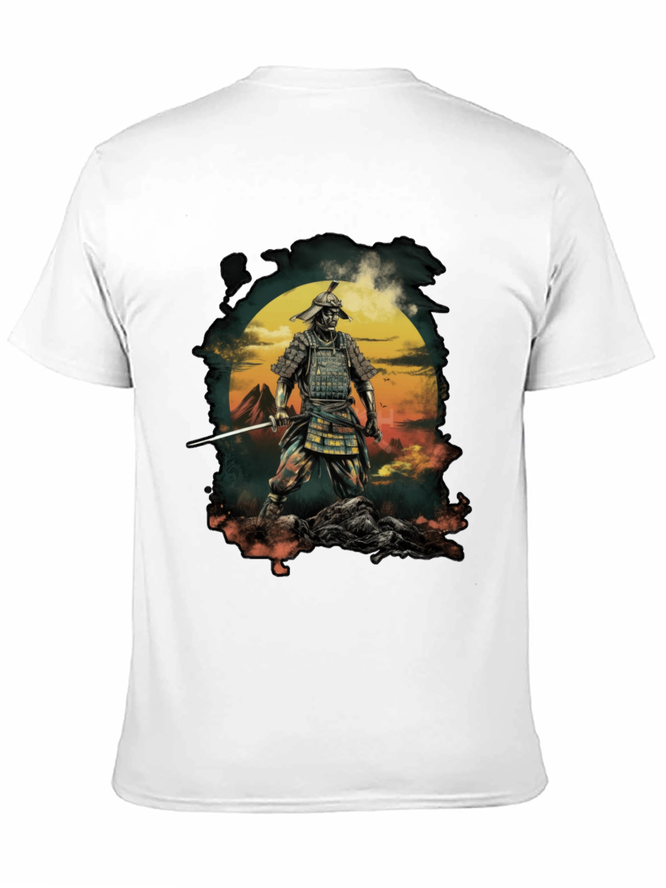 Samurai Warrior Graphic Tee - Mens Black T-Shirt