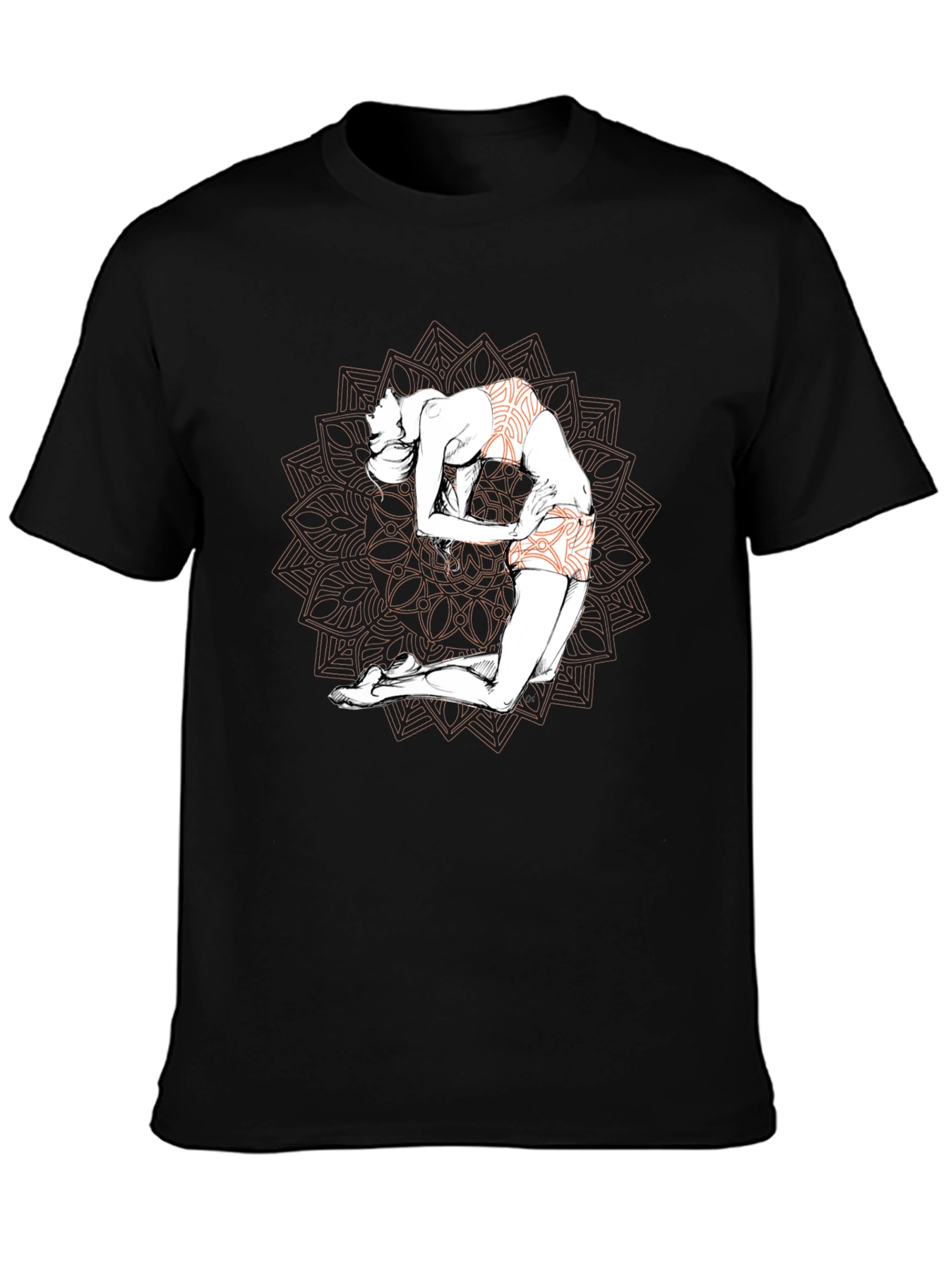 Yoga Mandala Graphic T-Shirt - Black
