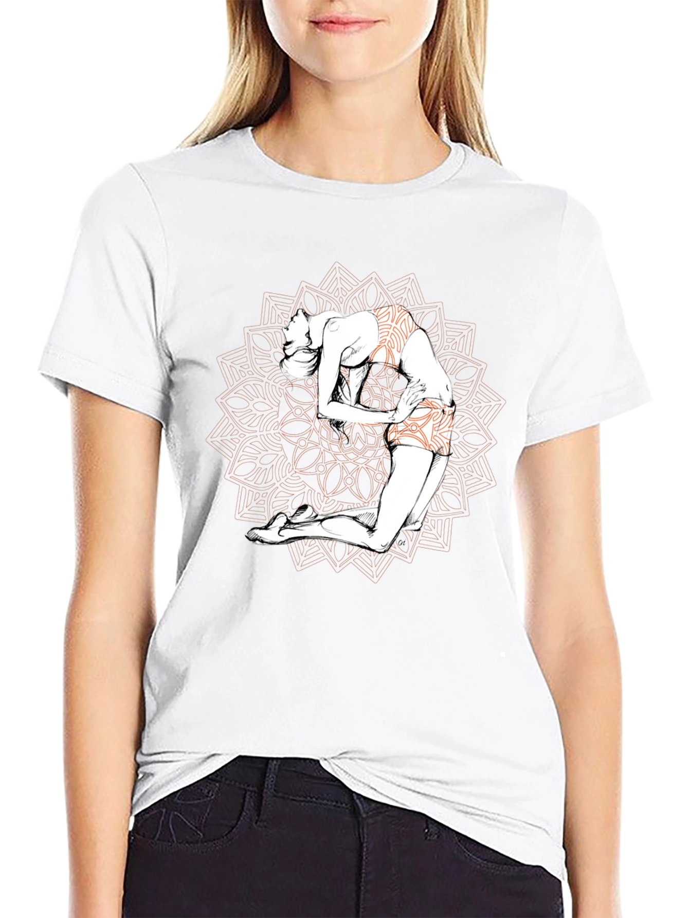 Yoga Mandala Graphic T-Shirt - Black