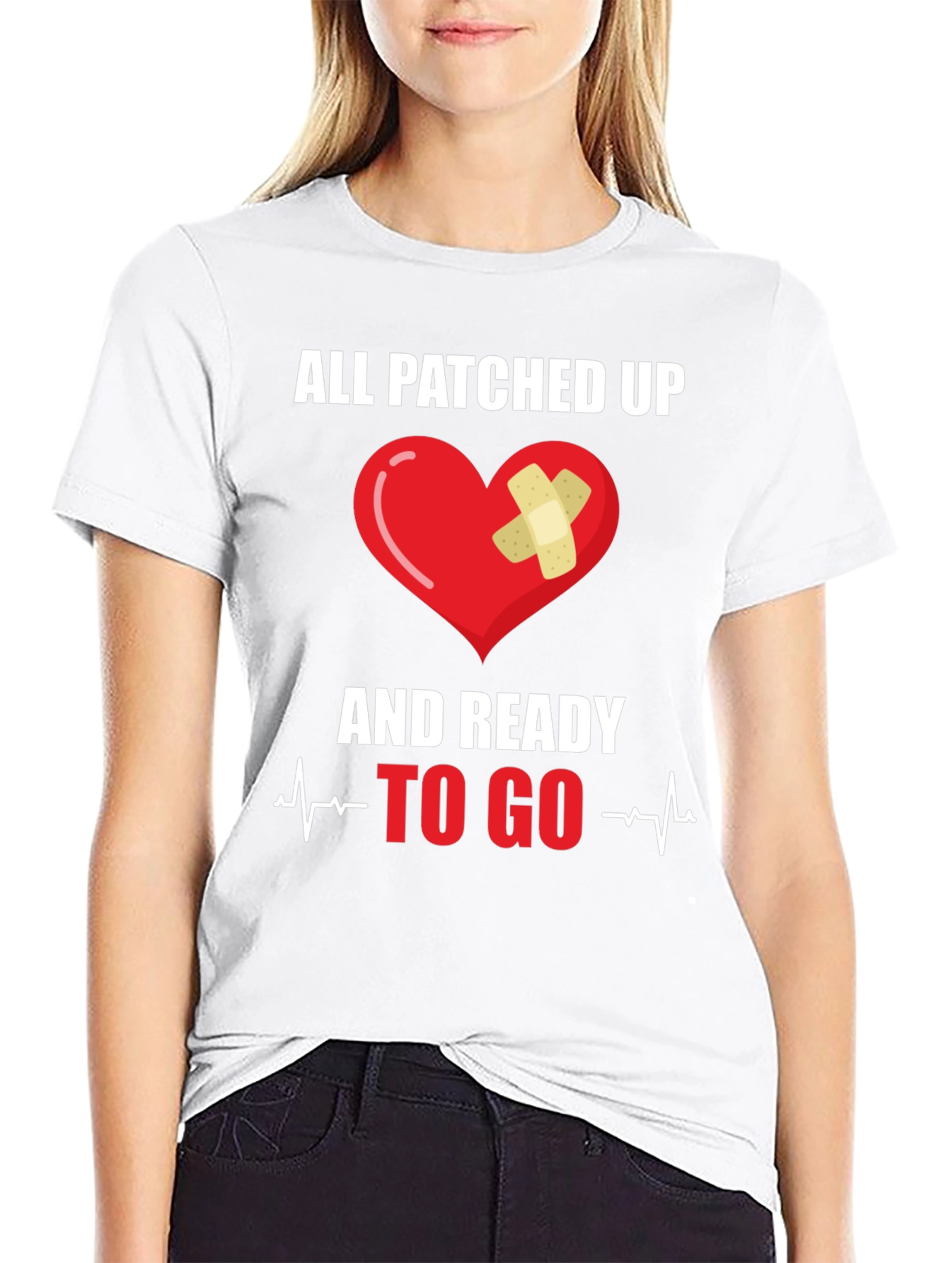 All Patched Up Heart Graphic T-Shirt