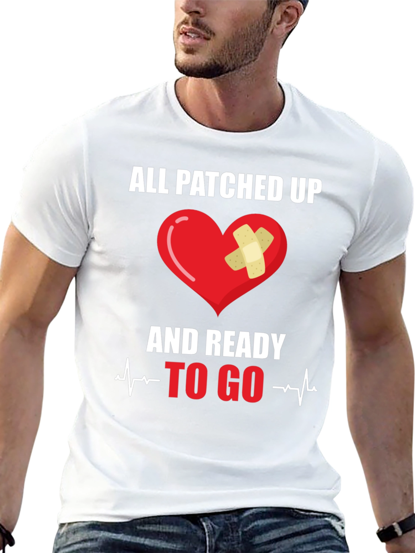 All Patched Up Heart Graphic T-Shirt