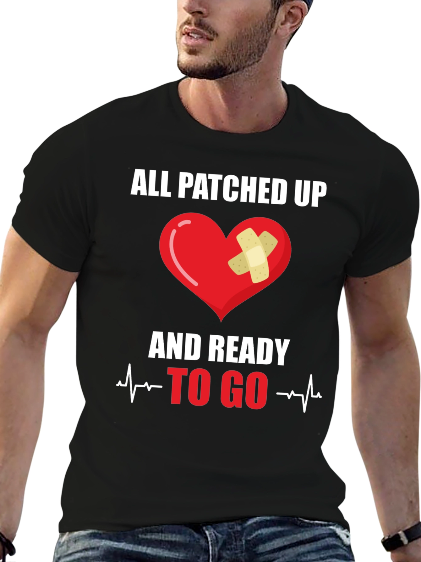 All Patched Up Heart Graphic T-Shirt