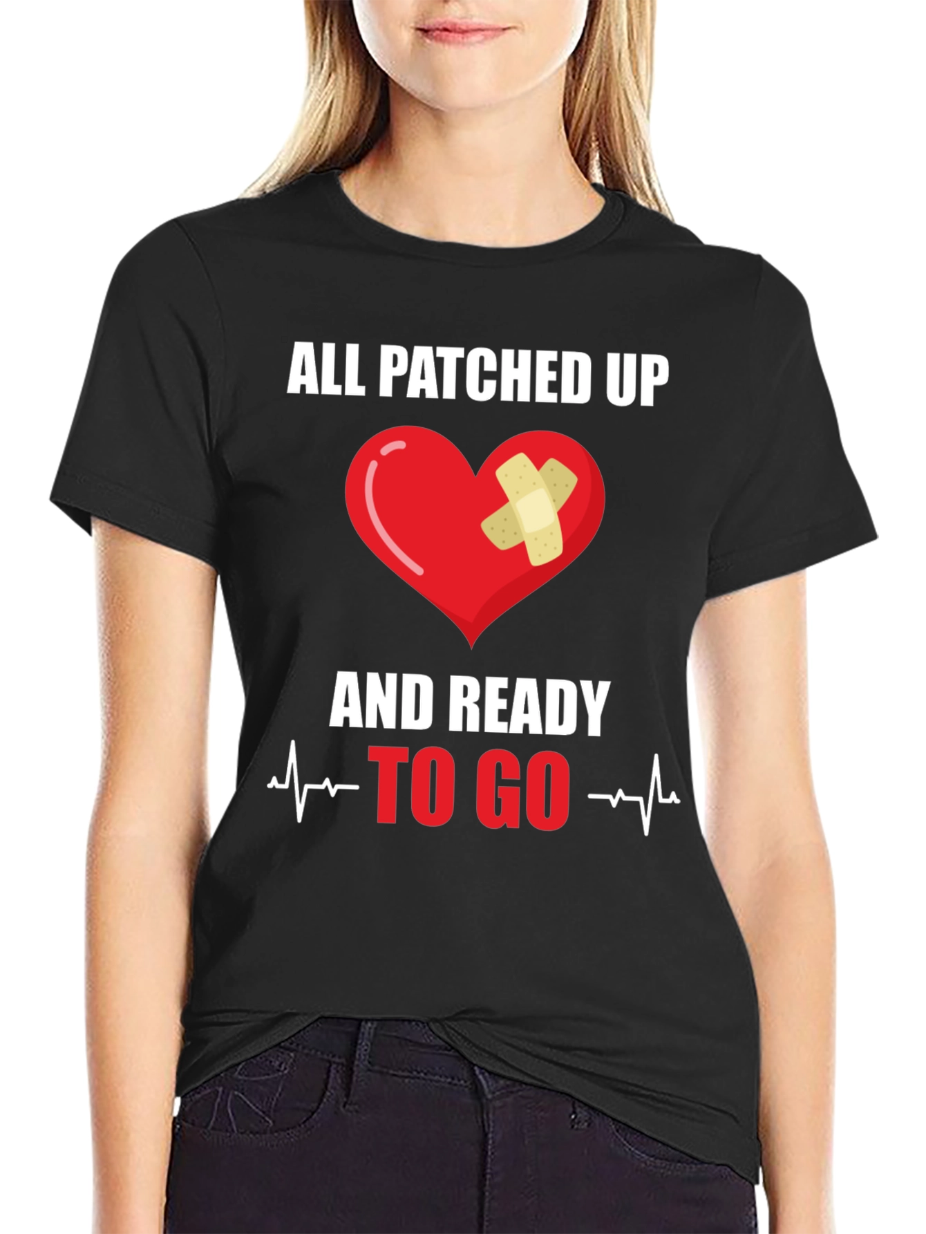 All Patched Up Heart Graphic T-Shirt