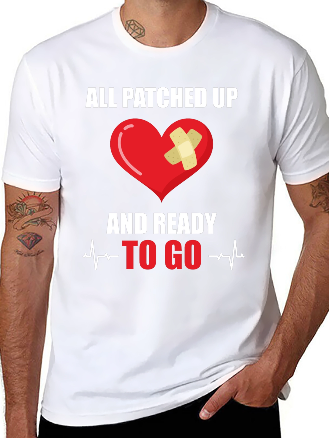 All Patched Up Heart Graphic T-Shirt
