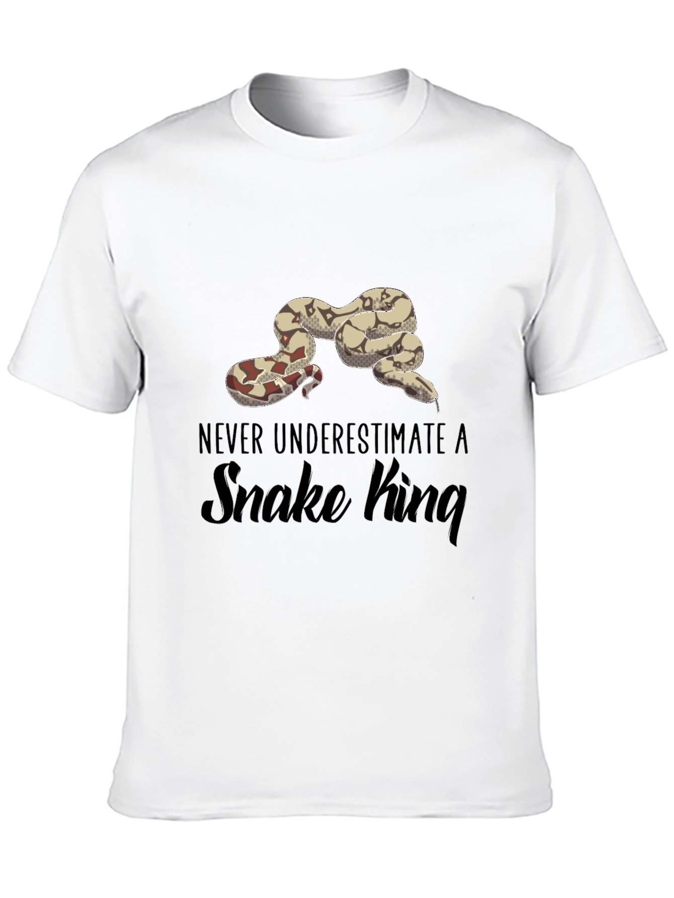 Never Underestimate A Snake King Black T-Shirt
