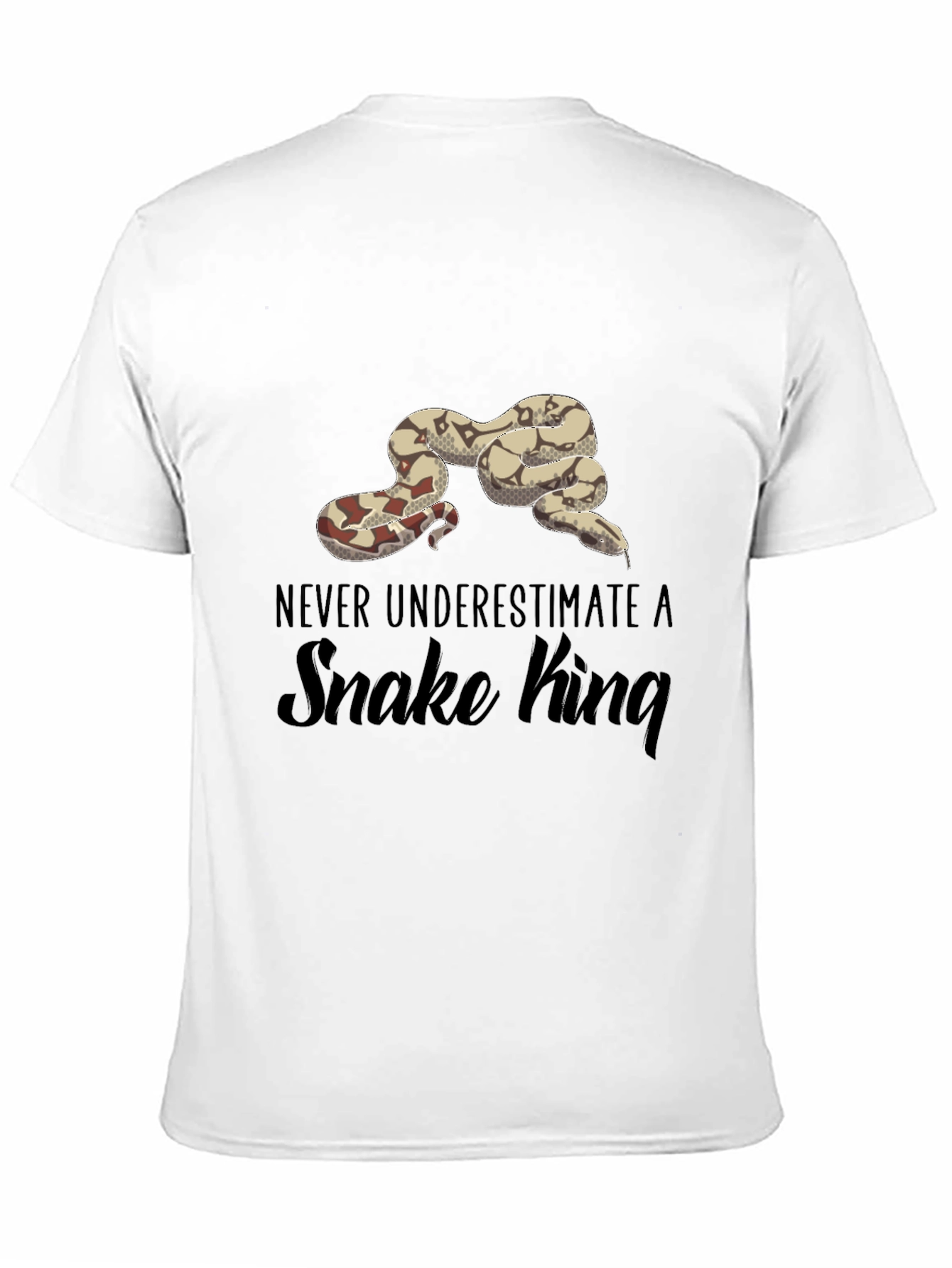 Never Underestimate A Snake King Black T-Shirt