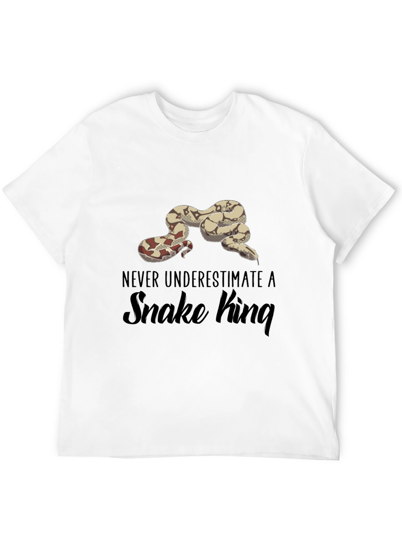 Never Underestimate A Snake King Black T-Shirt