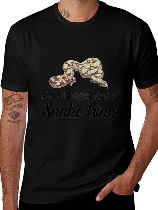 Never Underestimate A Snake King Black T-Shirt