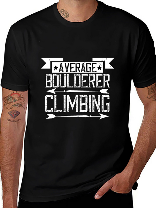 Average Boulderer Climbing T-Shirt - Black Graphic Tee