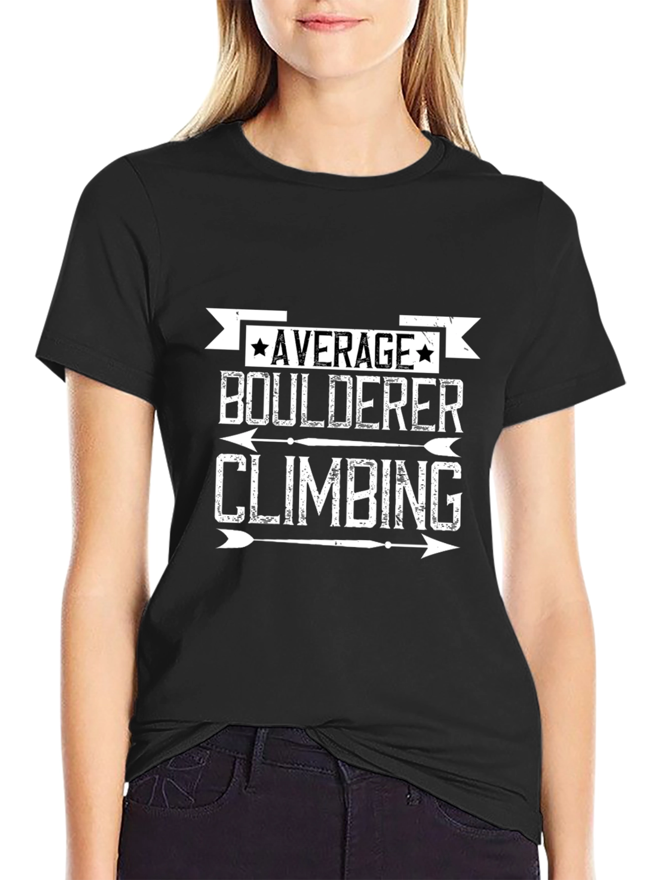 Average Boulderer Climbing T-Shirt - Black Graphic Tee