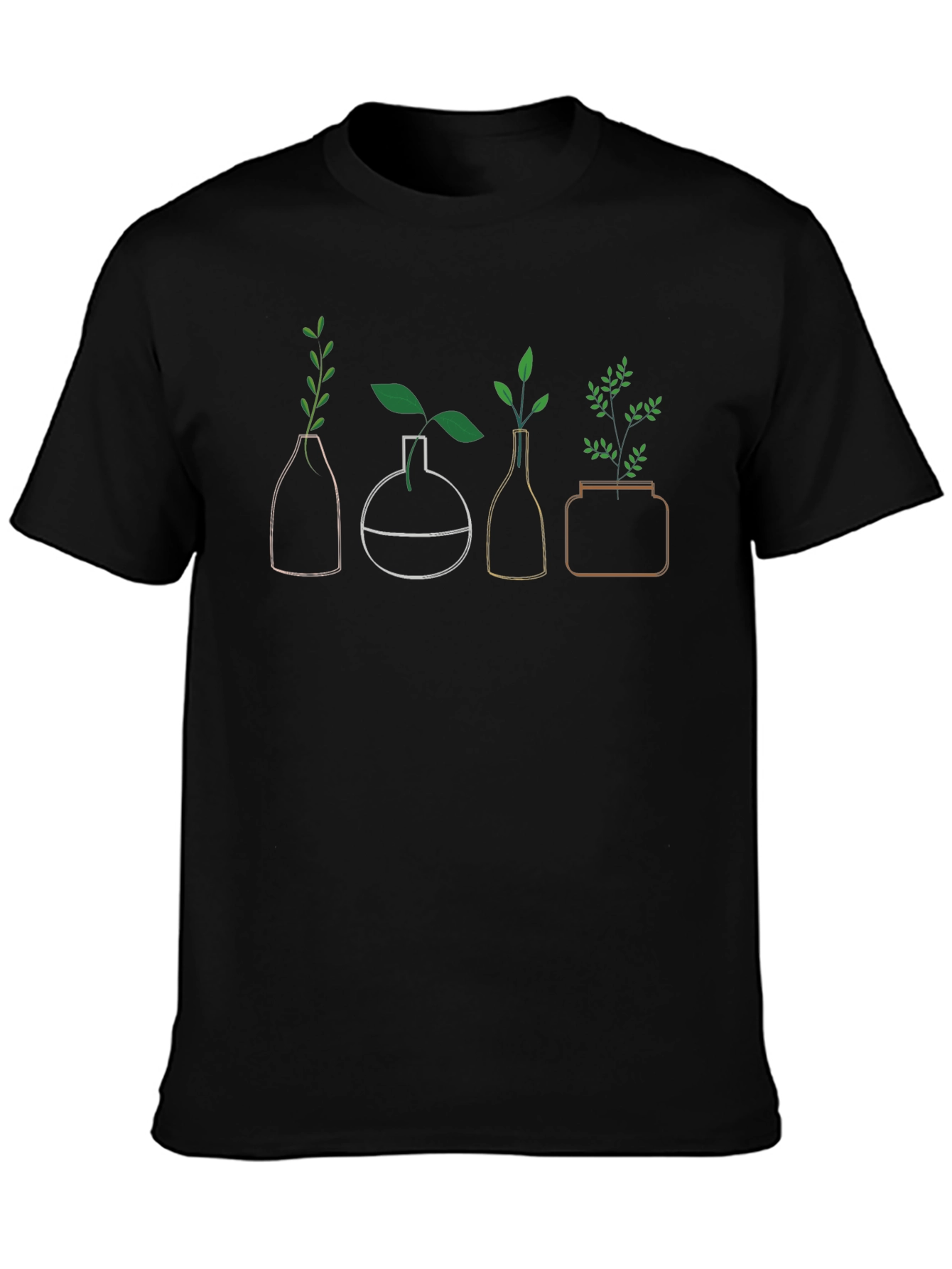 Botanical Vase Graphic Tee - Modern Plant Lover Shirt
