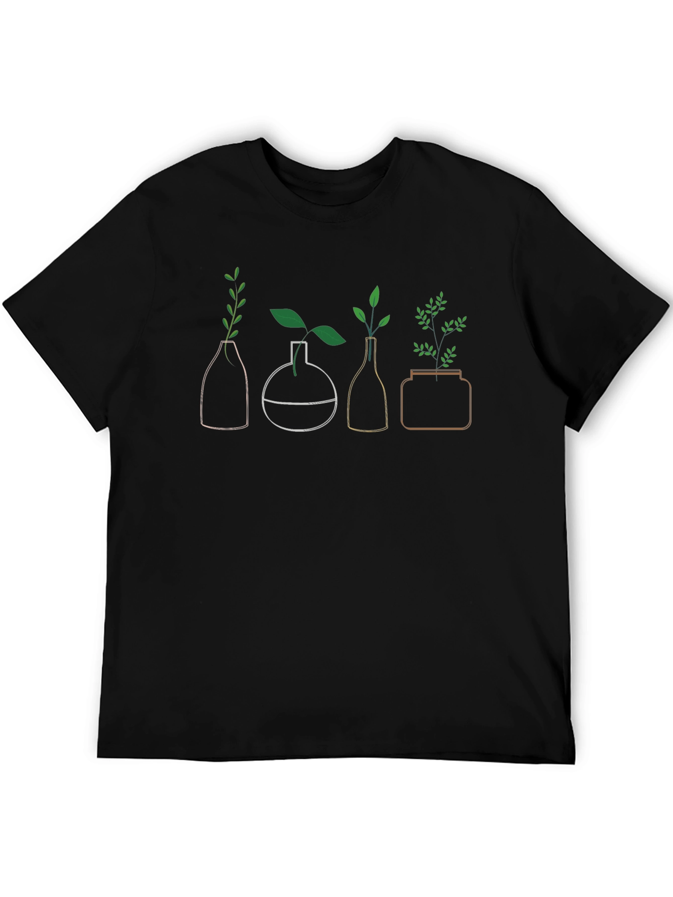 Botanical Vase Graphic Tee - Modern Plant Lover Shirt