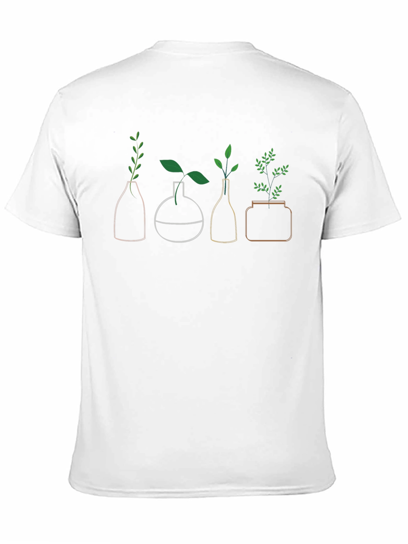 Botanical Vase Graphic Tee - Modern Plant Lover Shirt