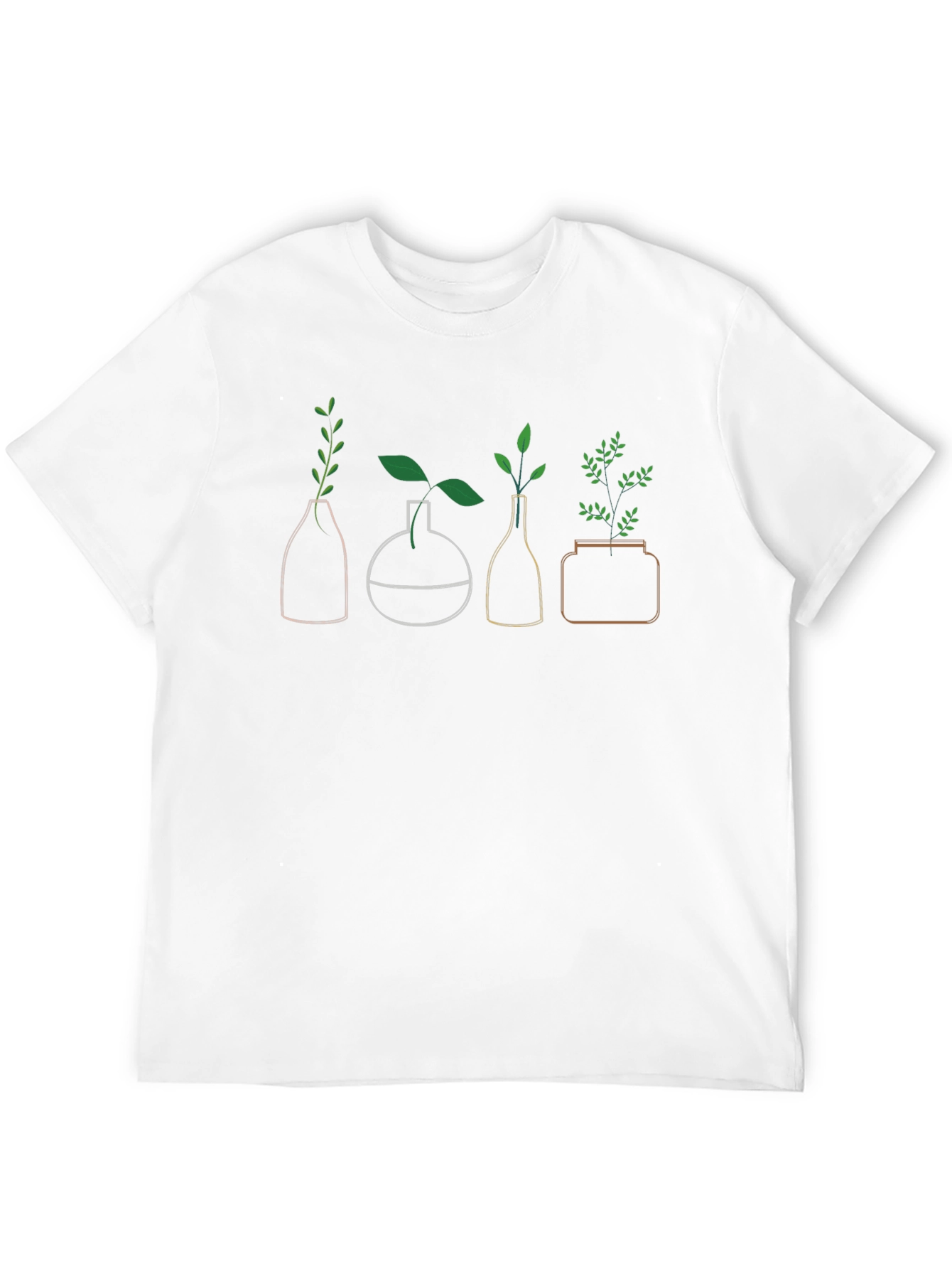 Botanical Vase Graphic Tee - Modern Plant Lover Shirt