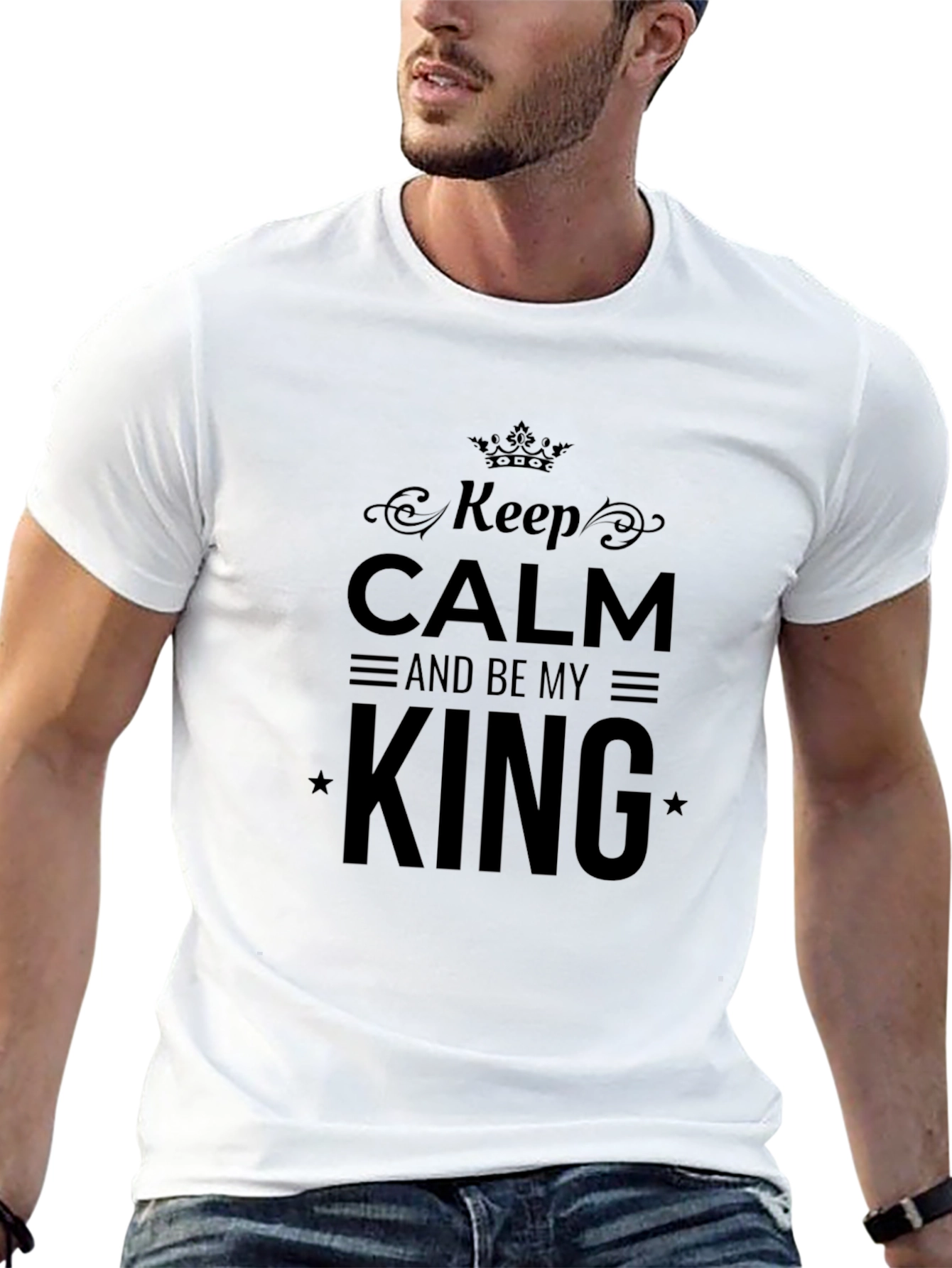 Keep Calm and Be My King Black T-Shirt