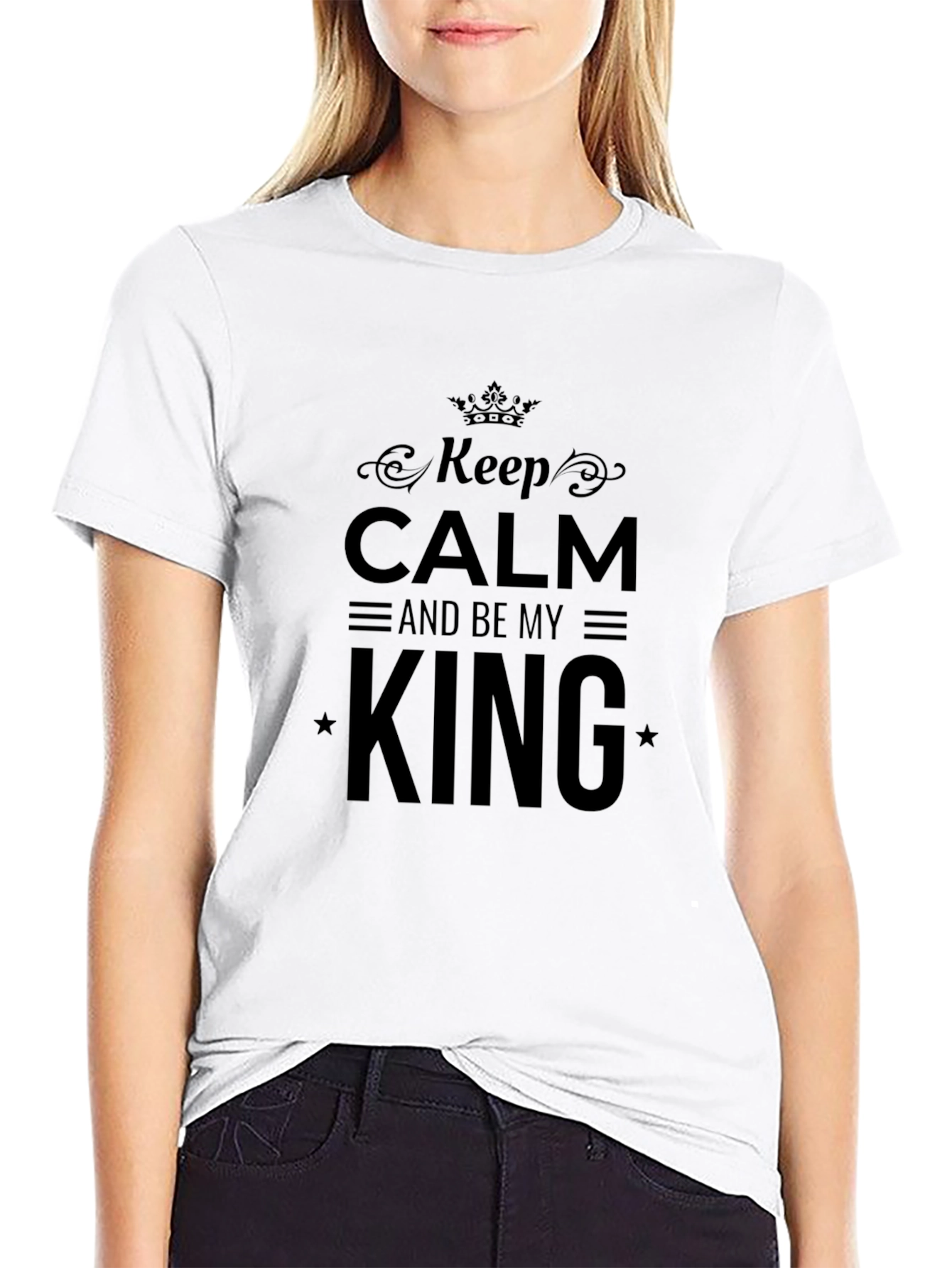 Keep Calm and Be My King Black T-Shirt