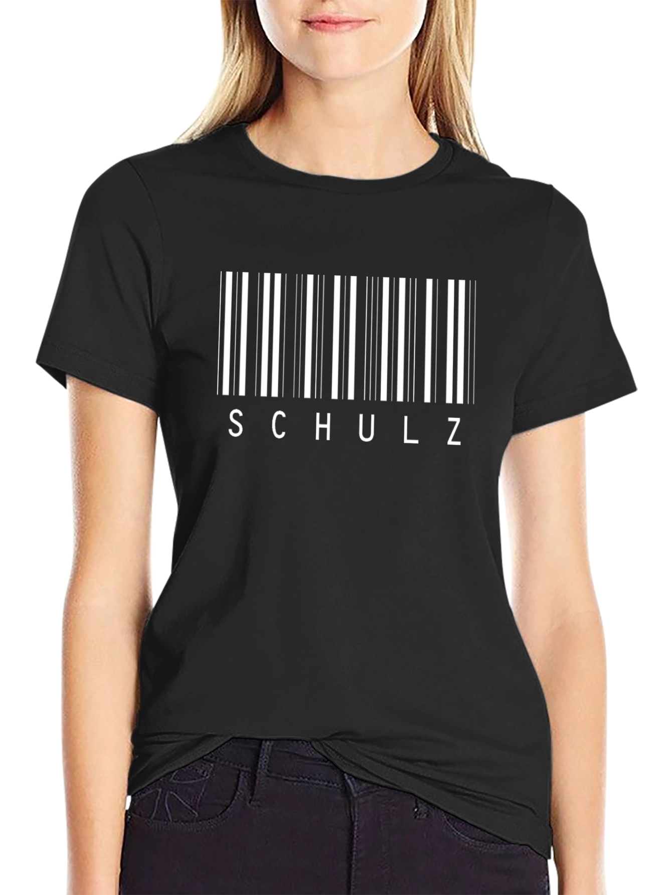 SCHULZ Barcode Graphic T-Shirt - Unique Design Casual Style