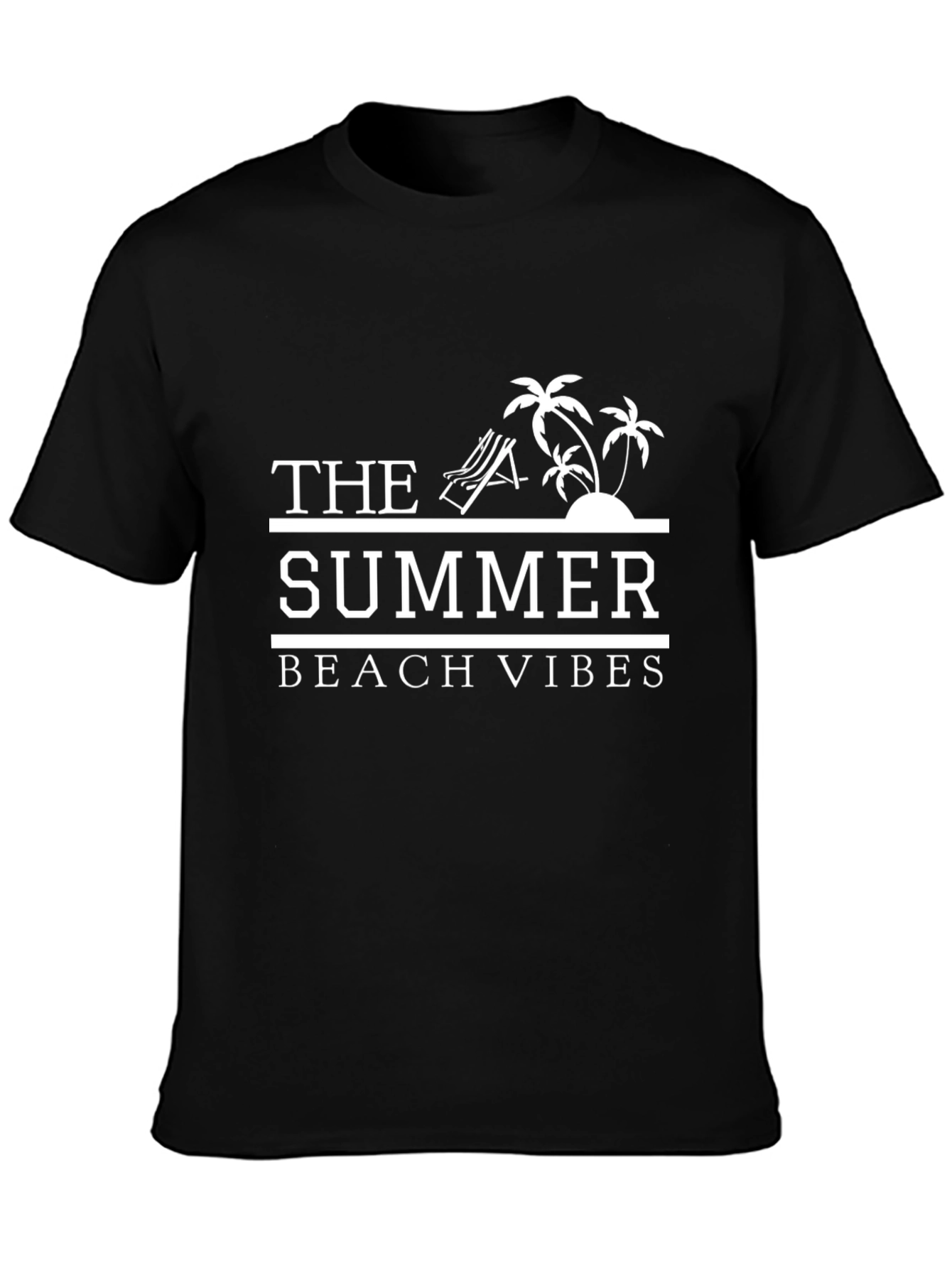 Summer Beach Vibes Graphic Tee - Black
