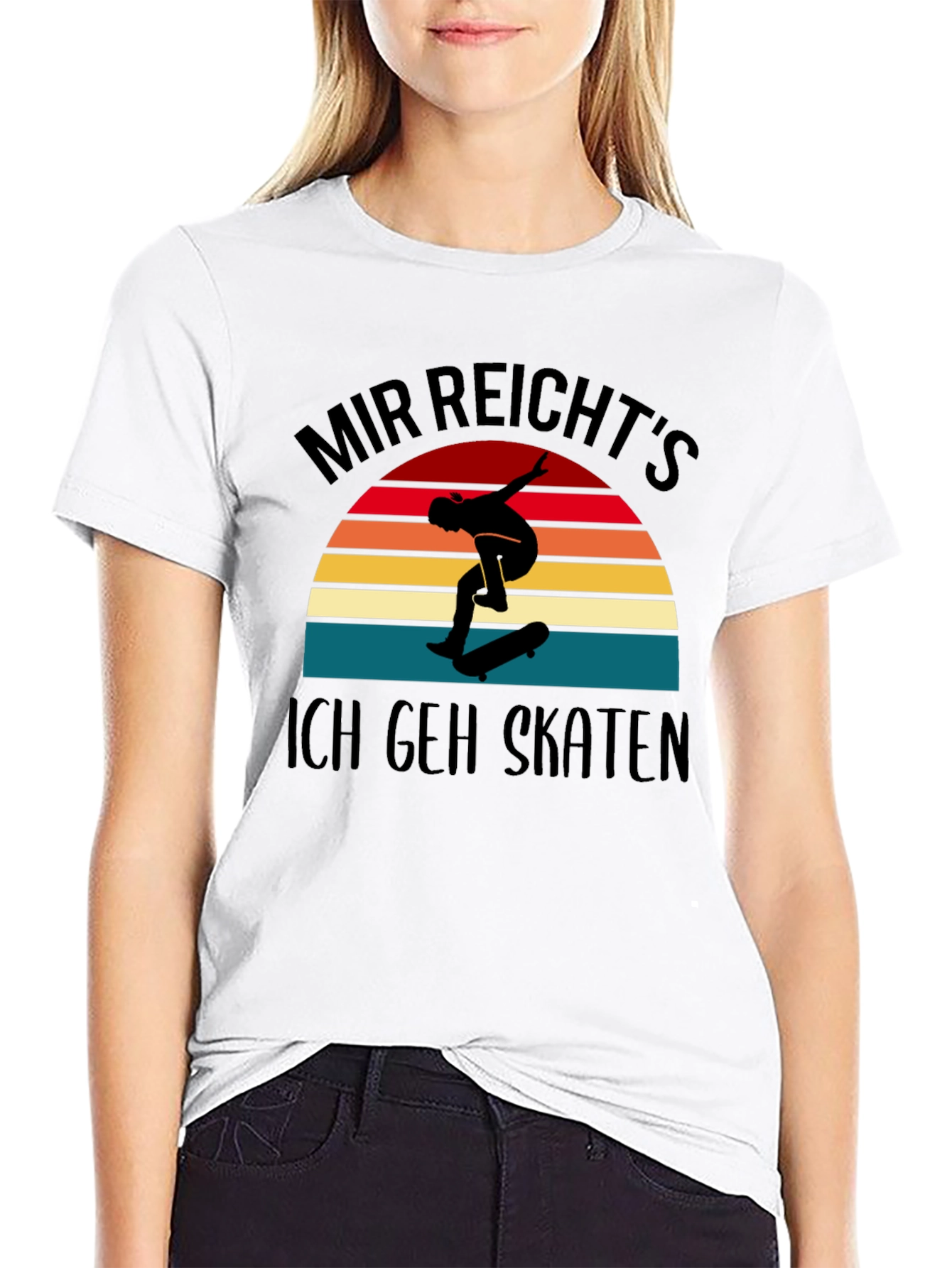 Mir Reichts Ich Geh Skaten Black T-Shirt