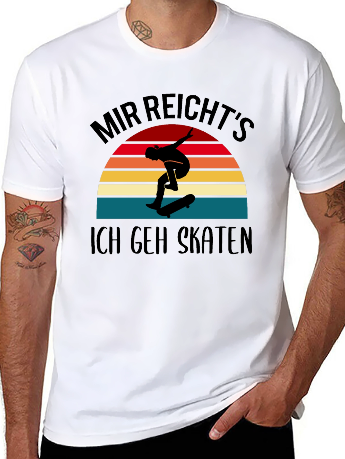 Mir Reichts Ich Geh Skaten Black T-Shirt