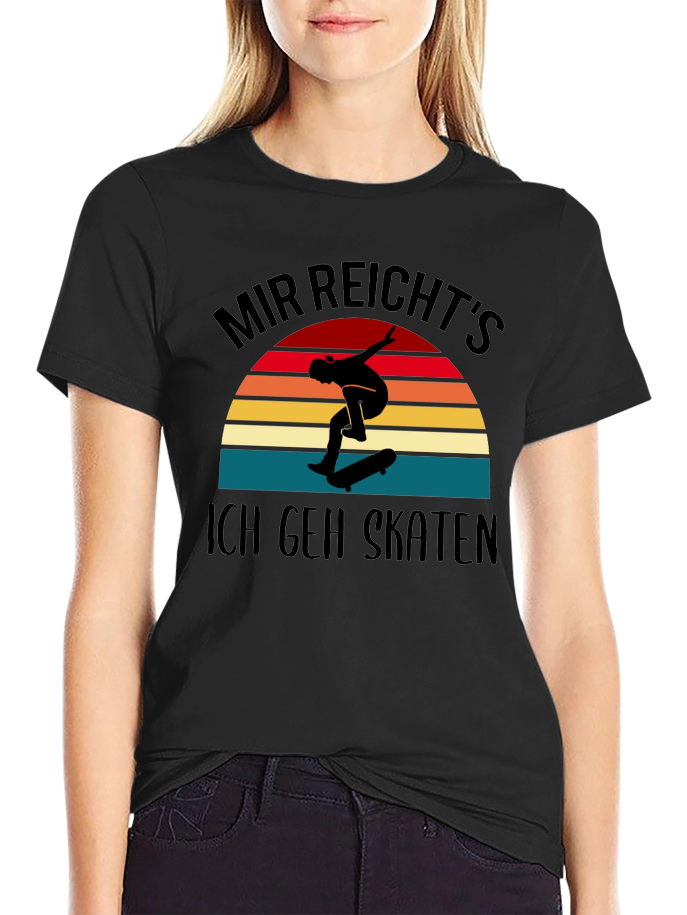 Mir Reichts Ich Geh Skaten Black T-Shirt