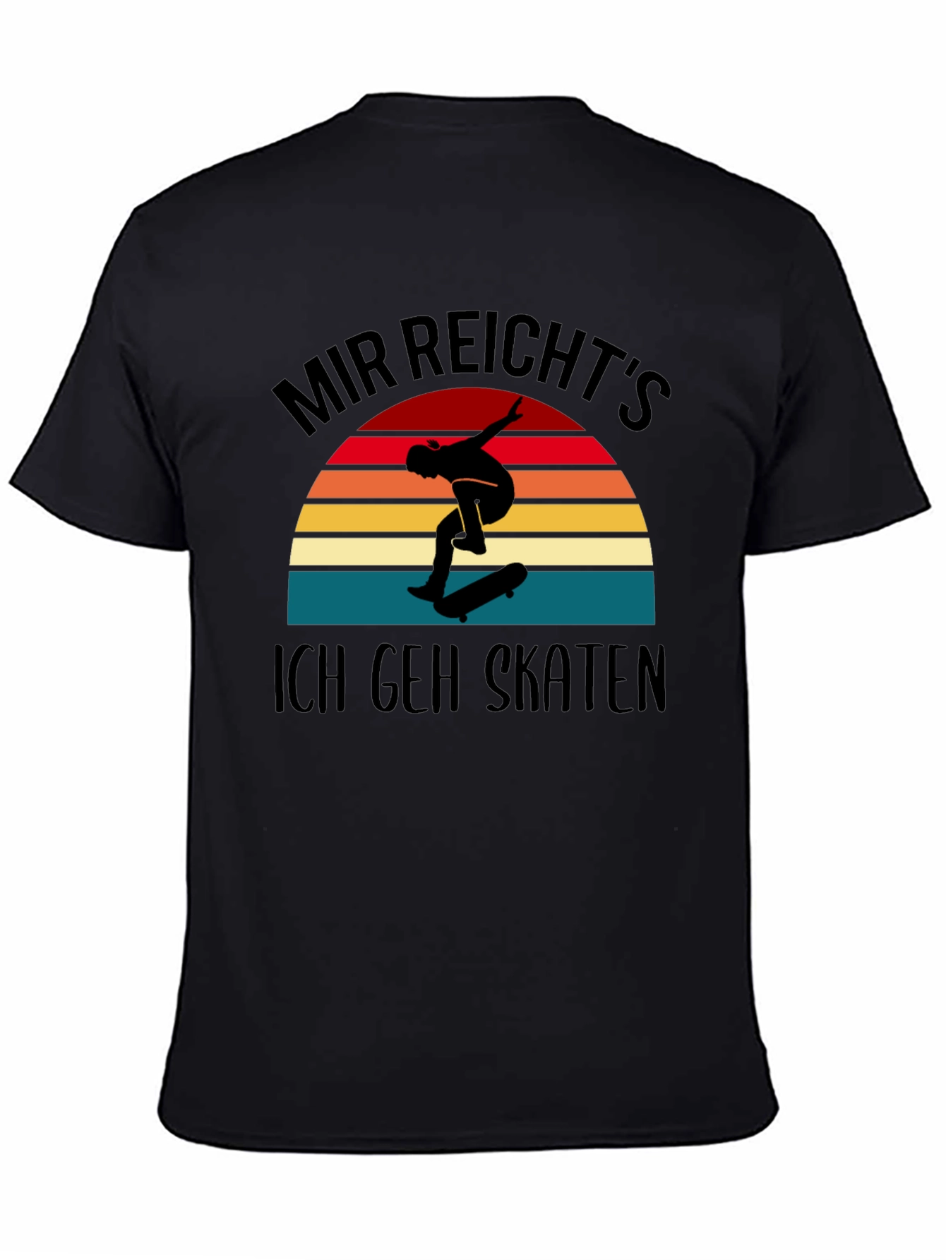 Mir Reichts Ich Geh Skaten Black T-Shirt