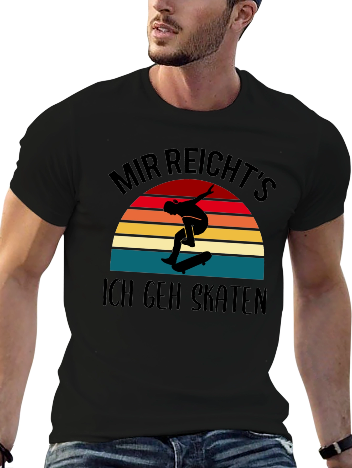 Mir Reichts Ich Geh Skaten Black T-Shirt