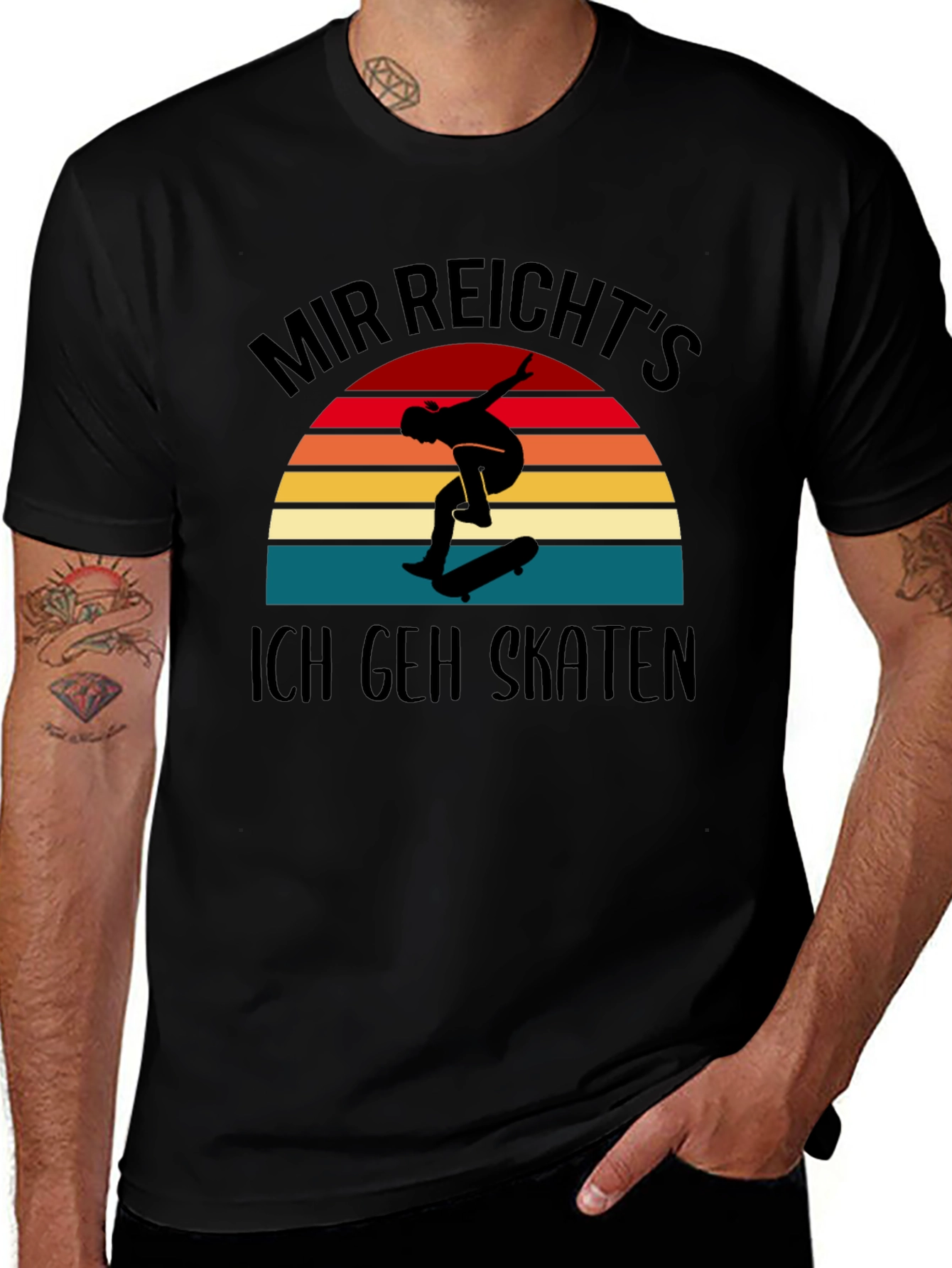 Mir Reichts Ich Geh Skaten Black T-Shirt