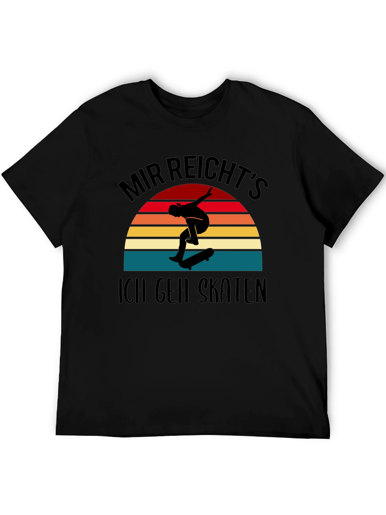 Mir Reichts Ich Geh Skaten Black T-Shirt
