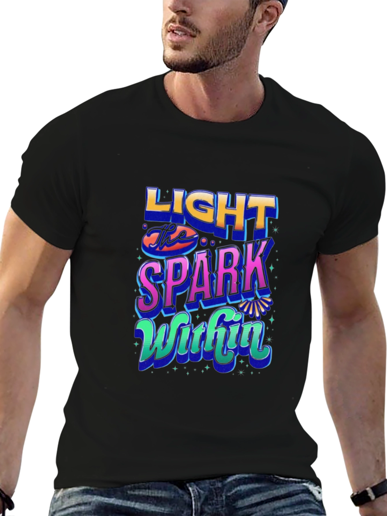 Light the Spark Within Graphic Tee - Black