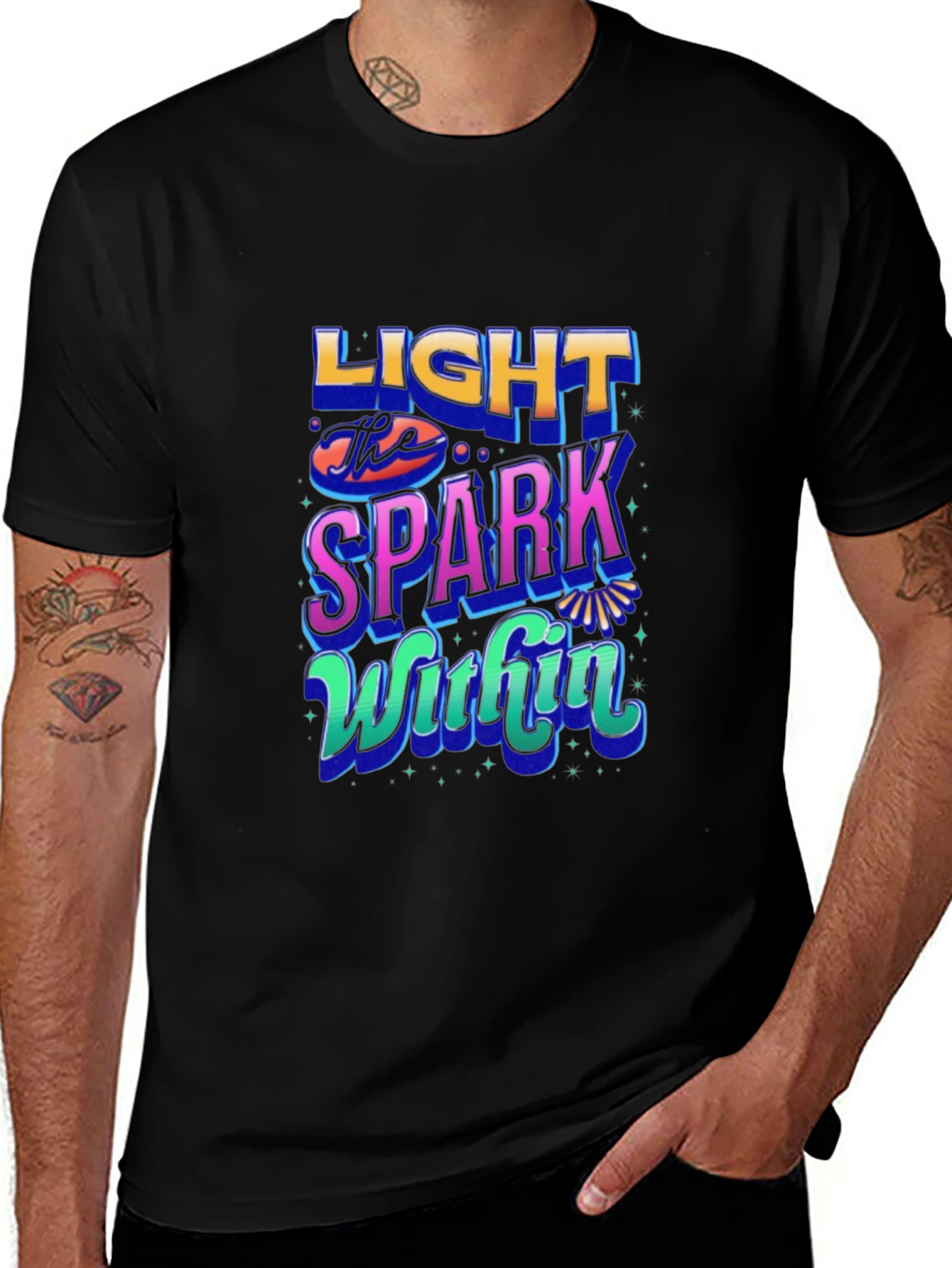 Light the Spark Within Graphic Tee - Black