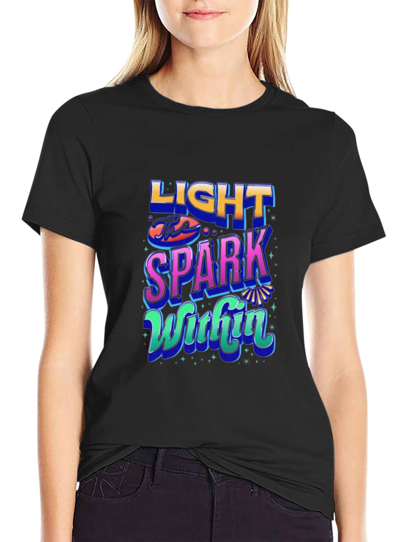 Light the Spark Within Graphic Tee - Black