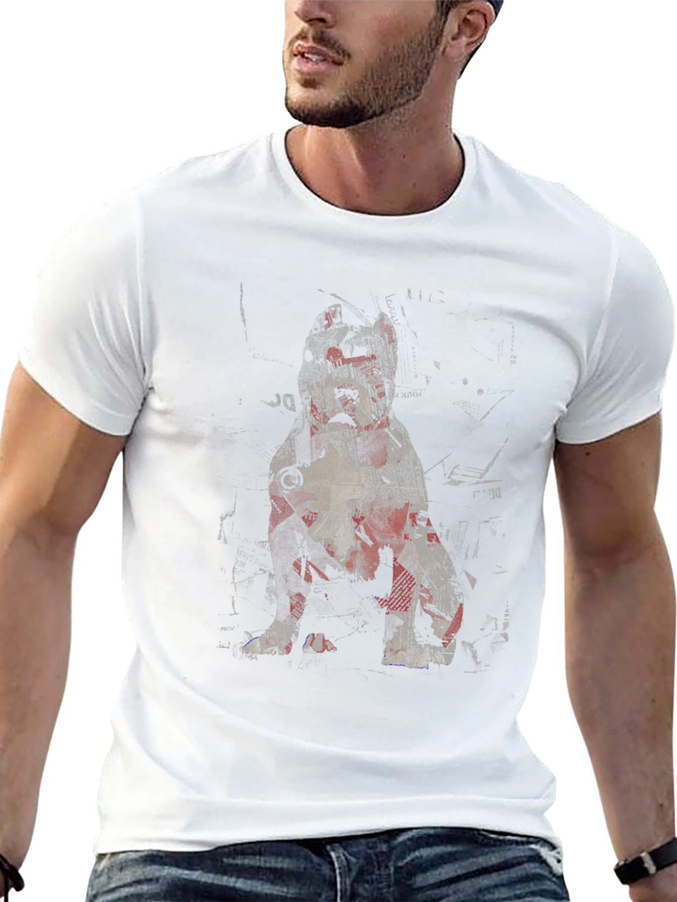 Dog Print T-Shirt - Black