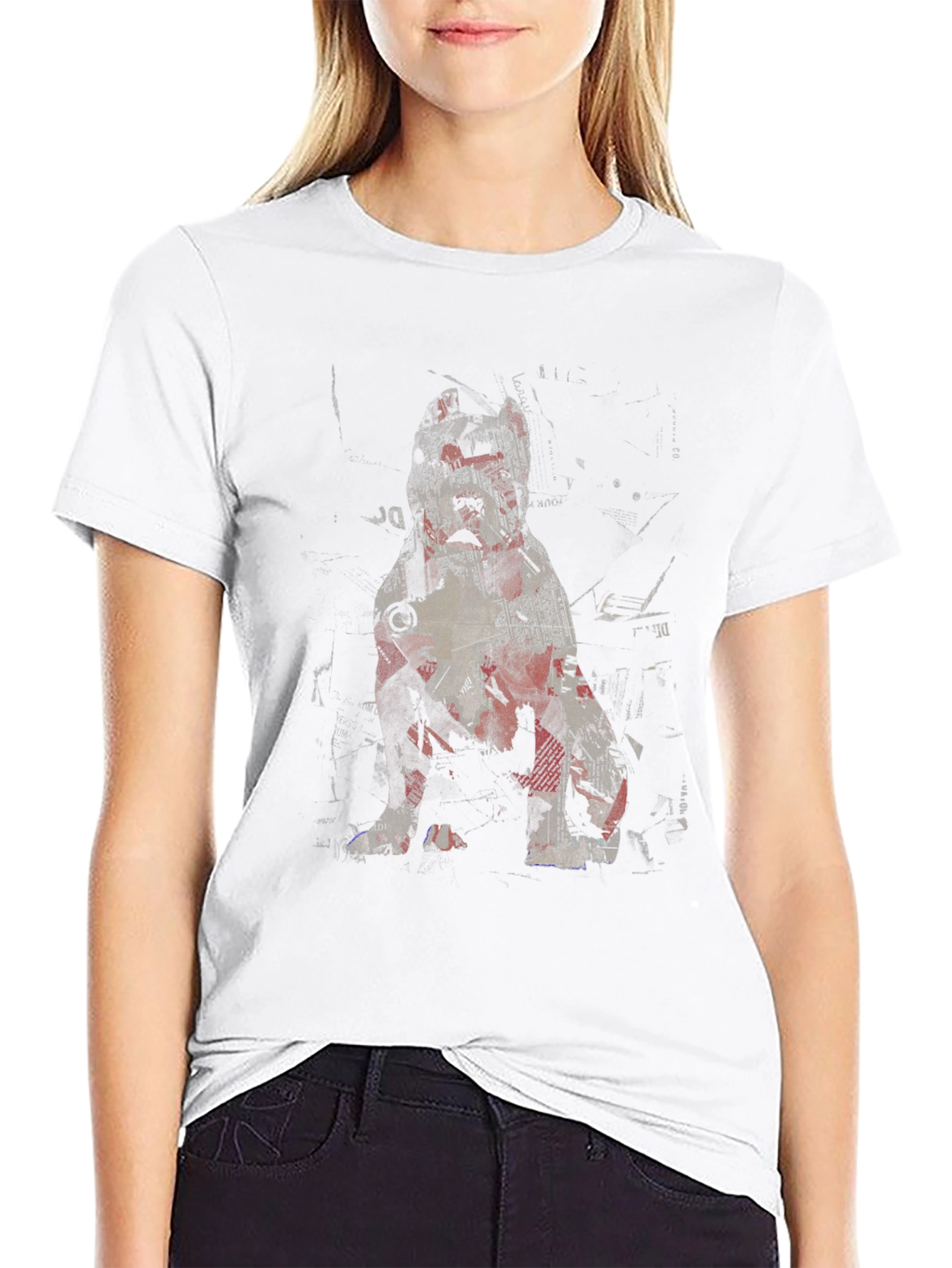 Dog Print T-Shirt - Black