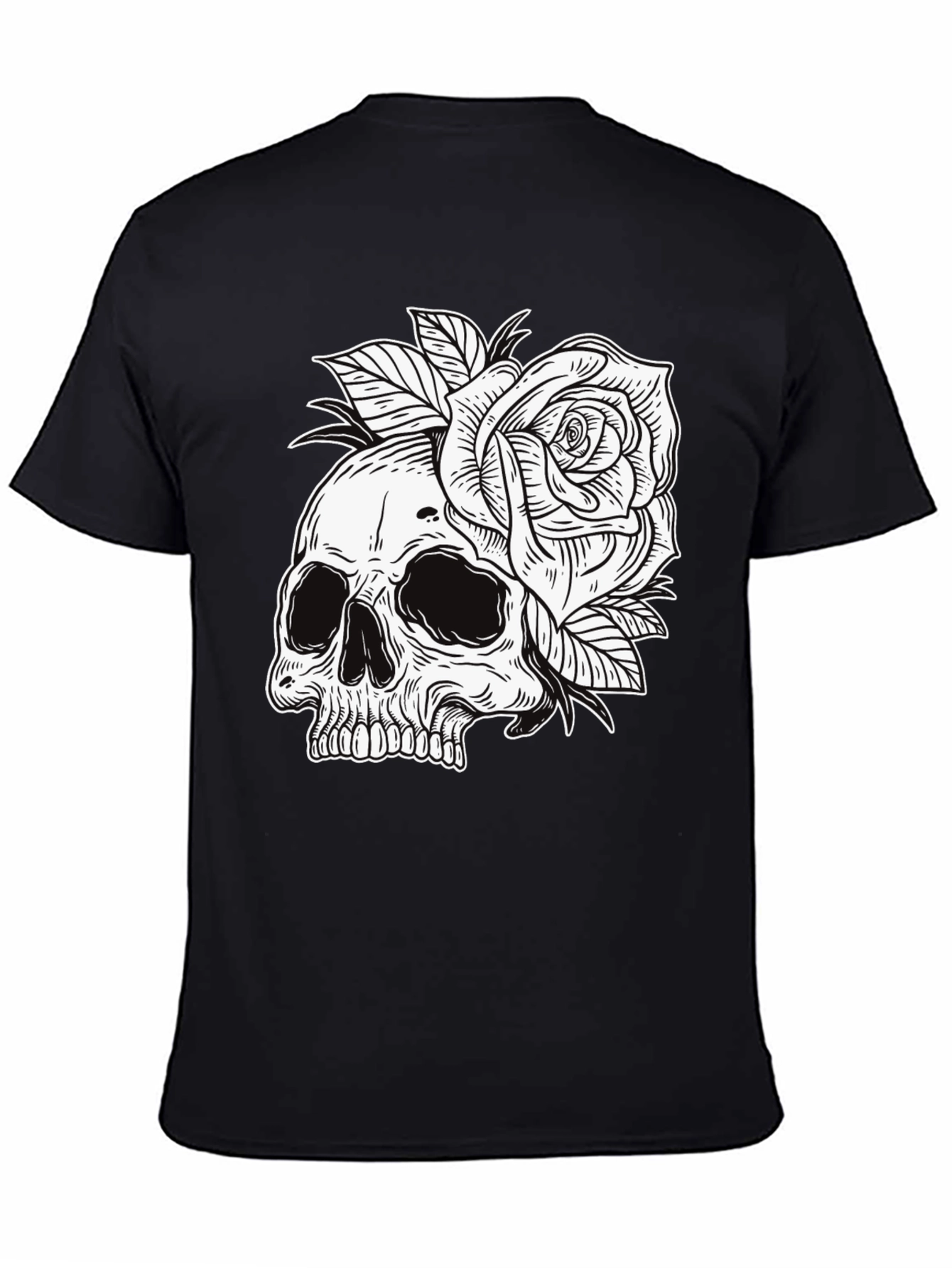 Skull & Rose Graphic Tee - Edgy Style