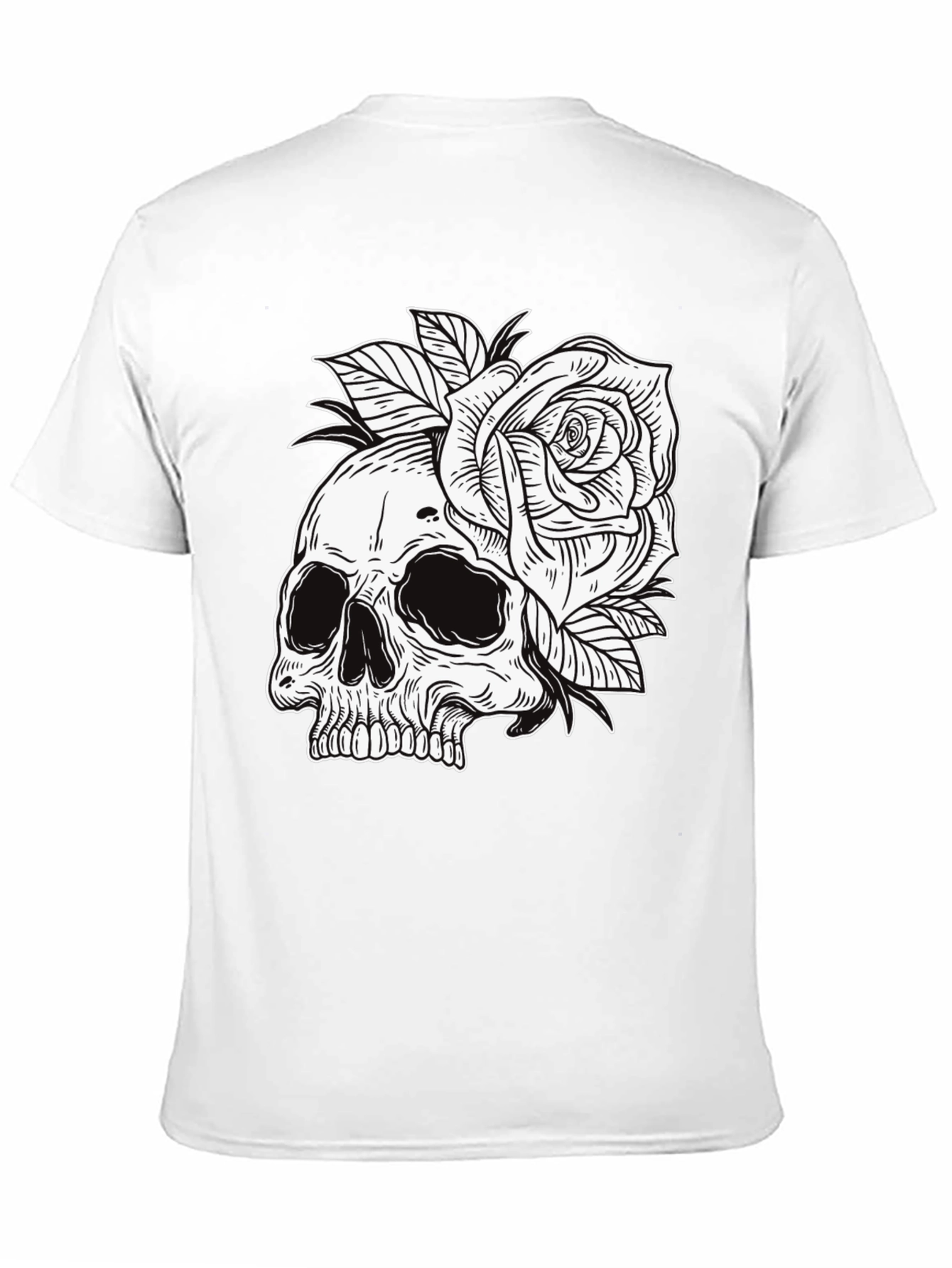 Skull & Rose Graphic Tee - Edgy Style