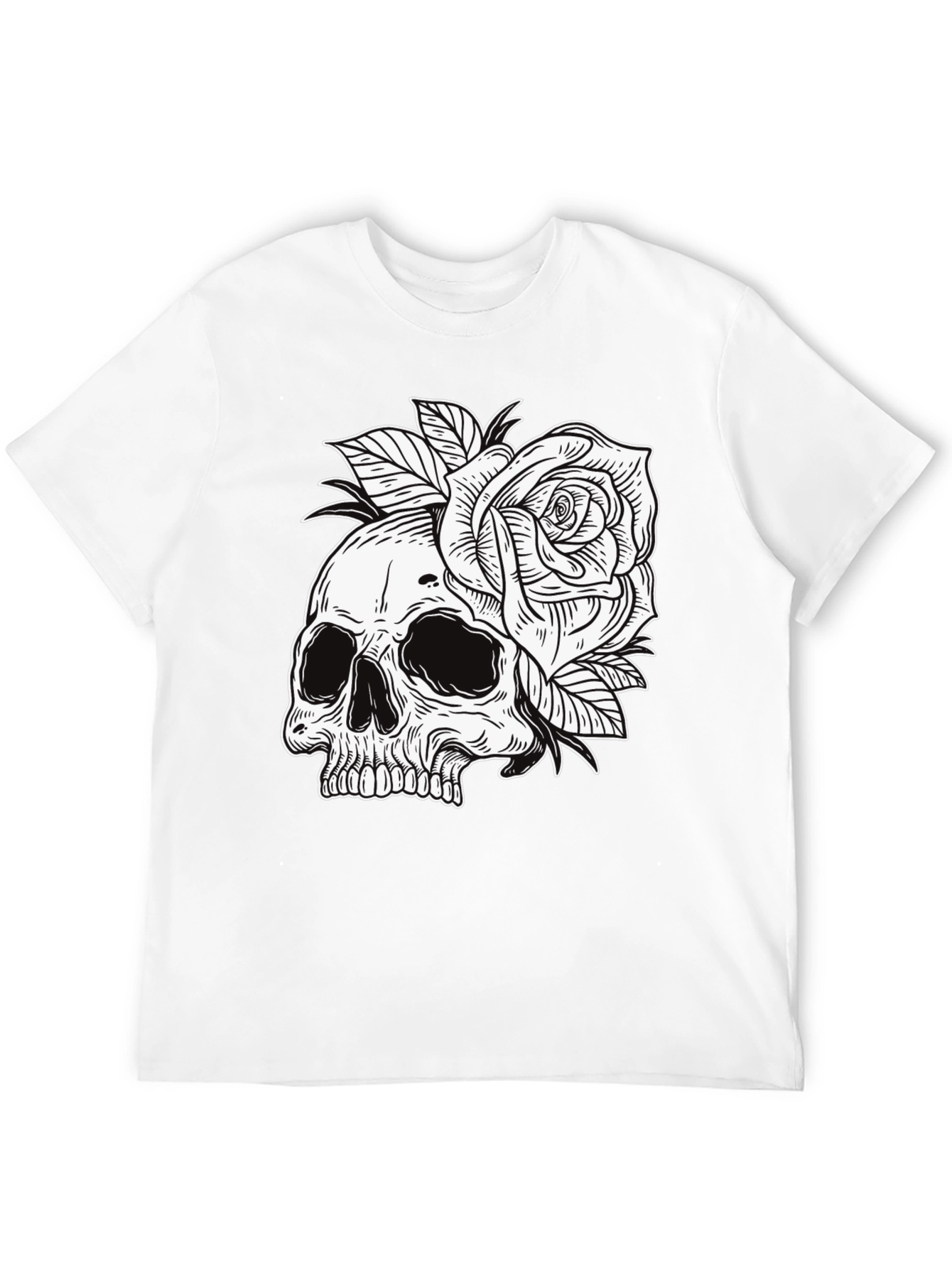 Skull & Rose Graphic Tee - Edgy Style