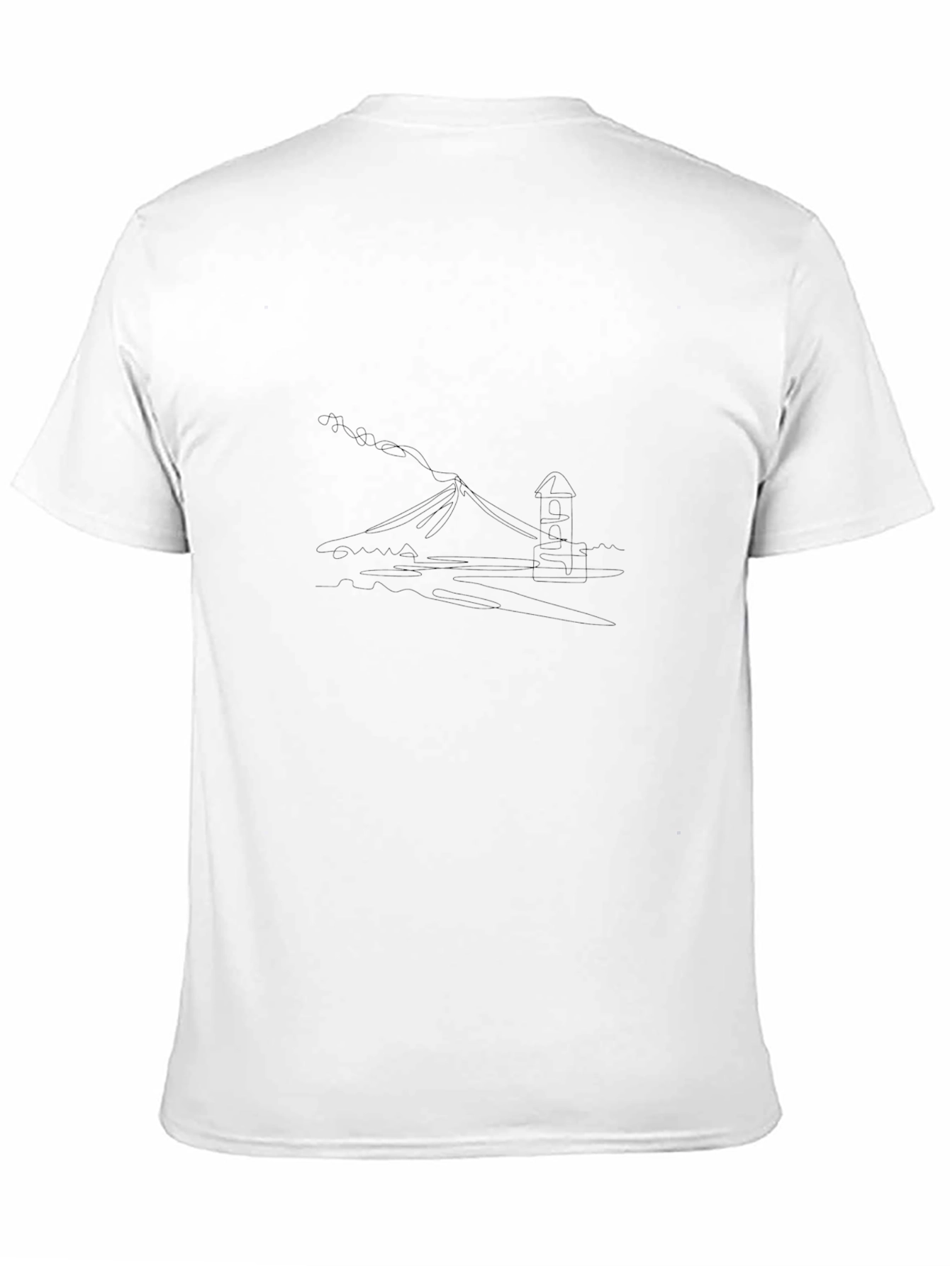 Black Tee with Mountain View Graphic