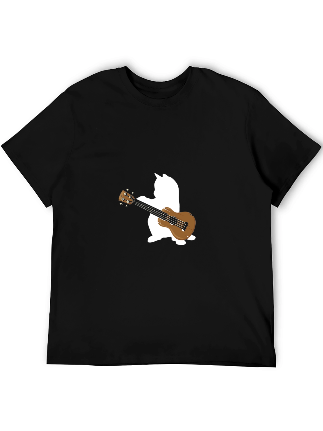 Cat Ukulele T-Shirt - Black