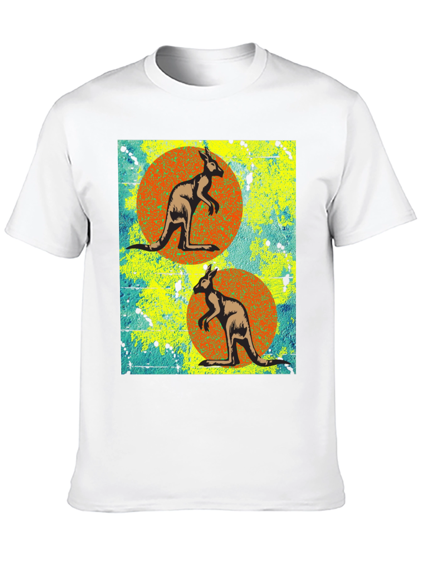 Kangaroo Graphic Print Black T-Shirt
