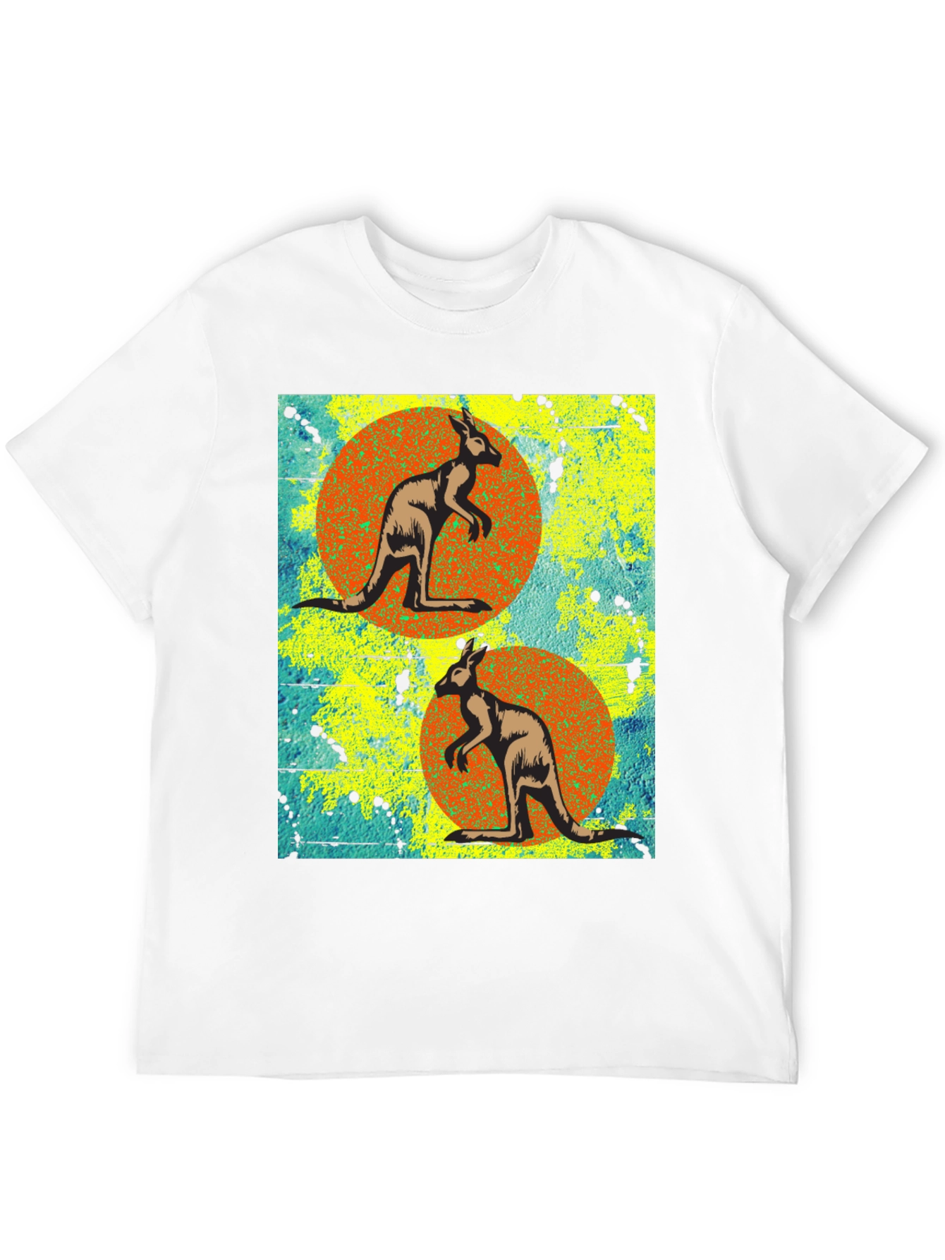 Kangaroo Graphic Print Black T-Shirt