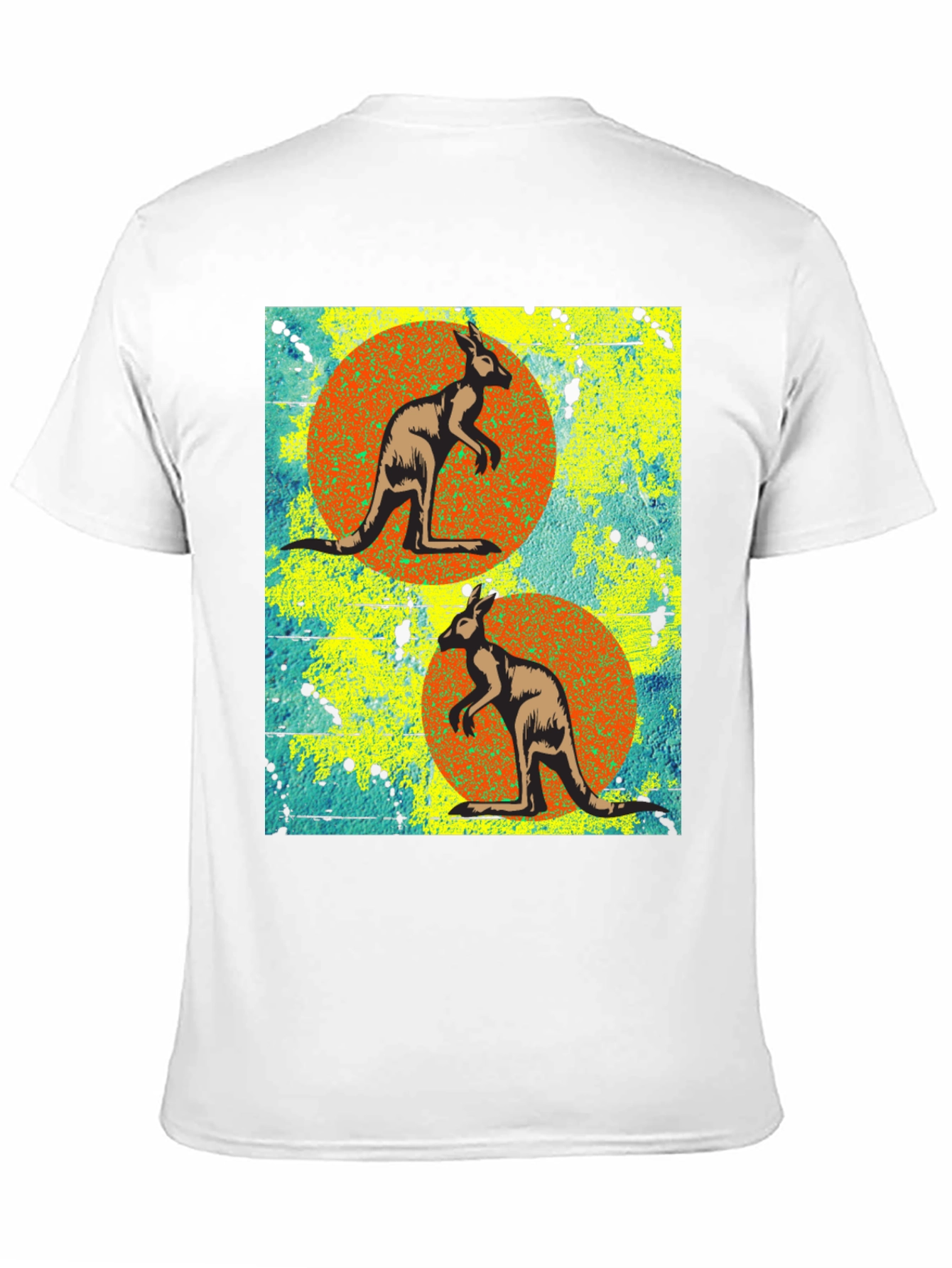 Kangaroo Graphic Print Black T-Shirt