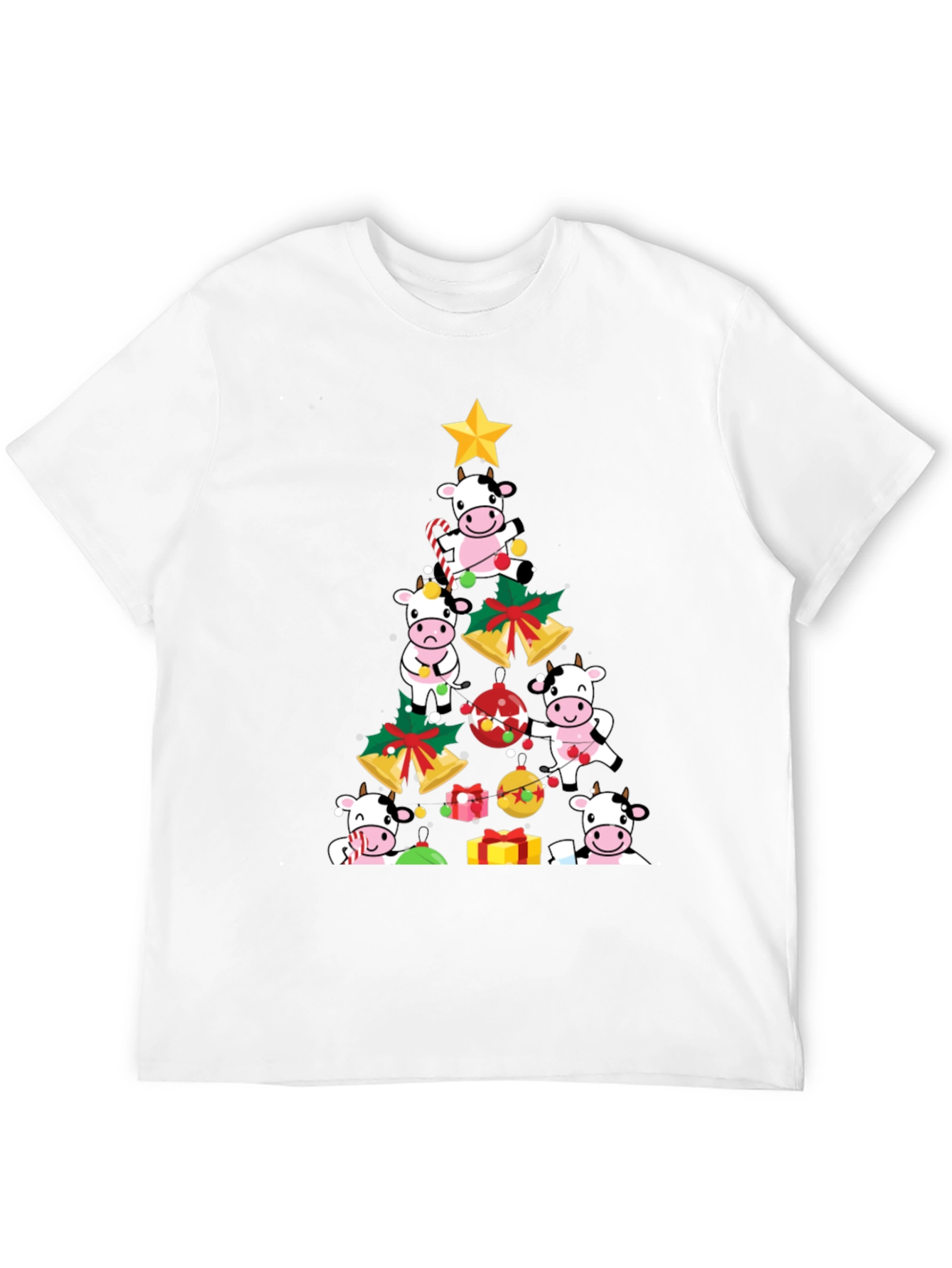 Christmas Cow Tree Graphic Tee