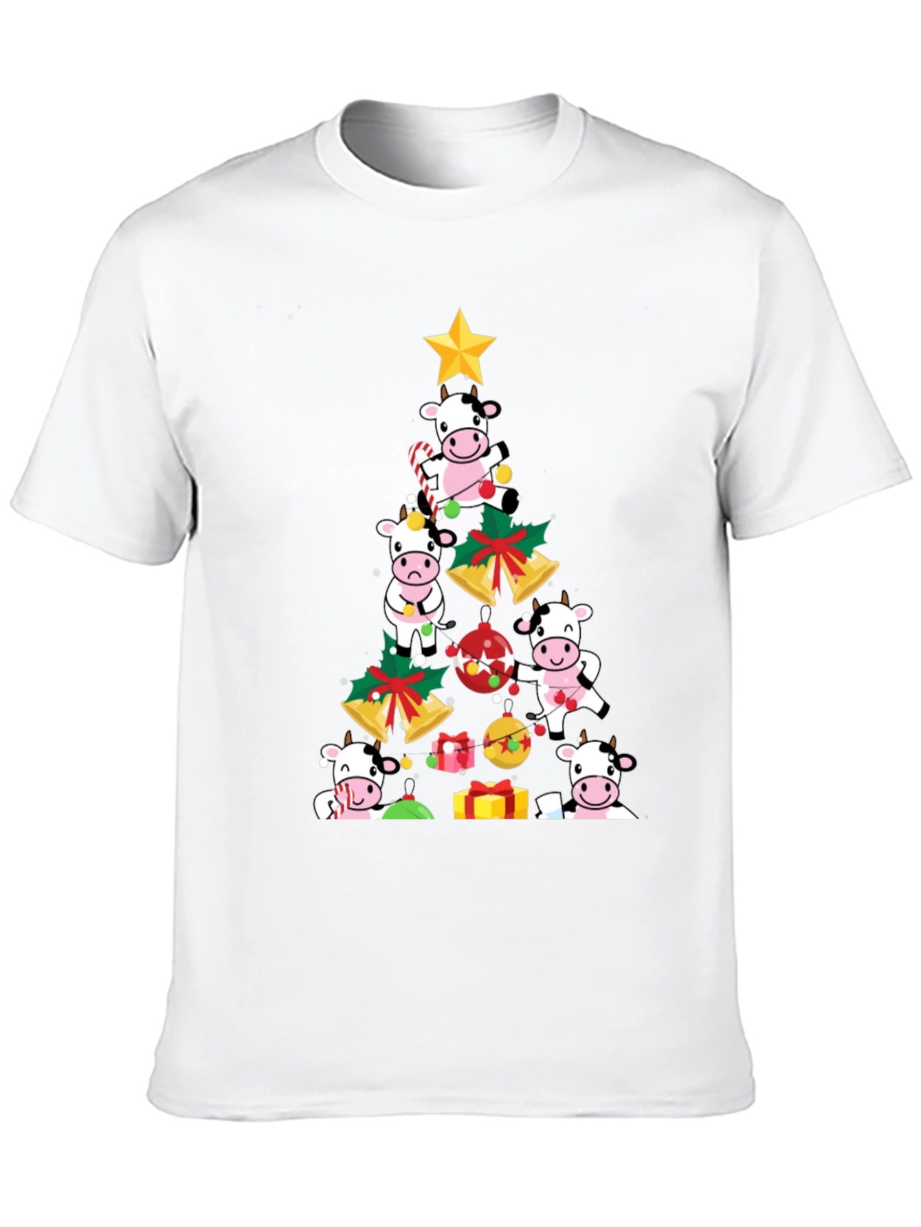 Christmas Cow Tree Graphic Tee