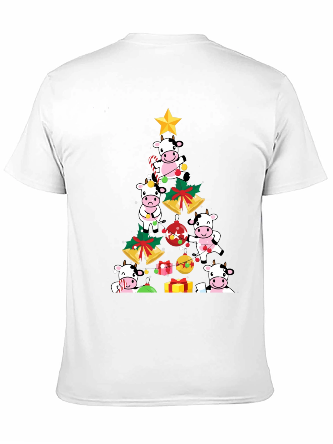 Christmas Cow Tree Graphic Tee