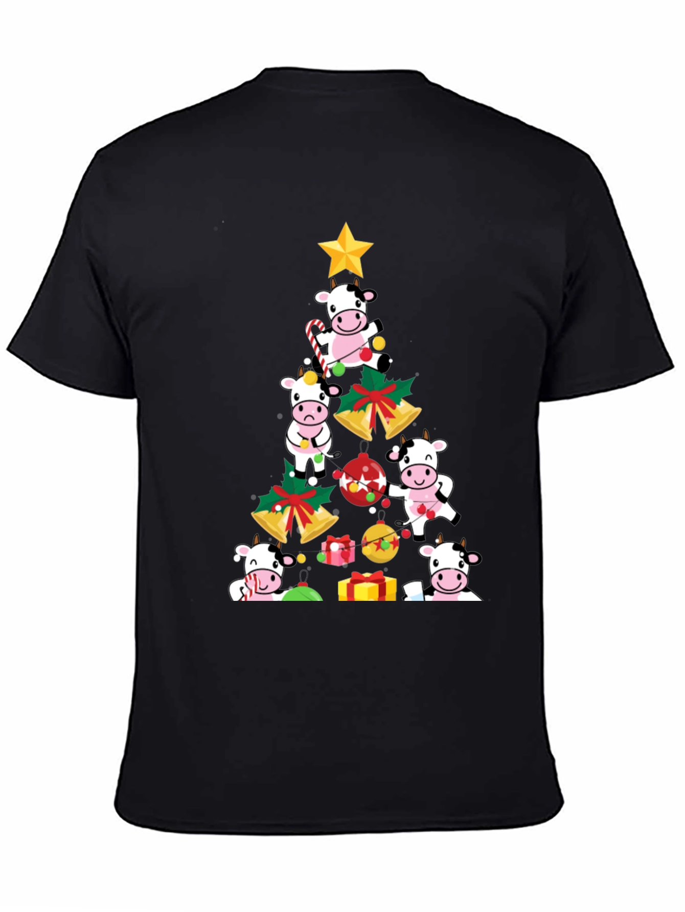 Christmas Cow Tree Graphic Tee