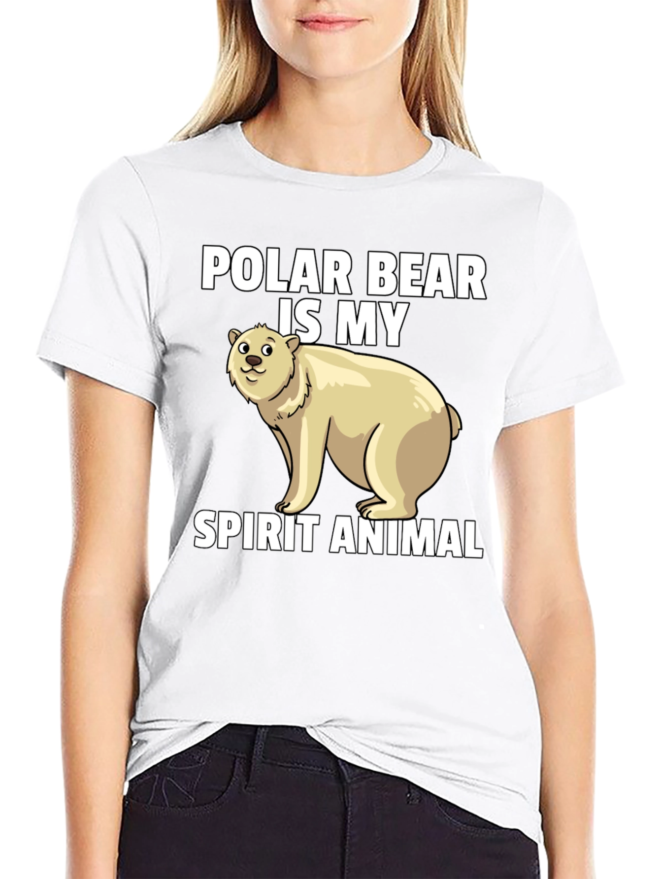 Polar Bear Spirit Animal Graphic Tee - Black