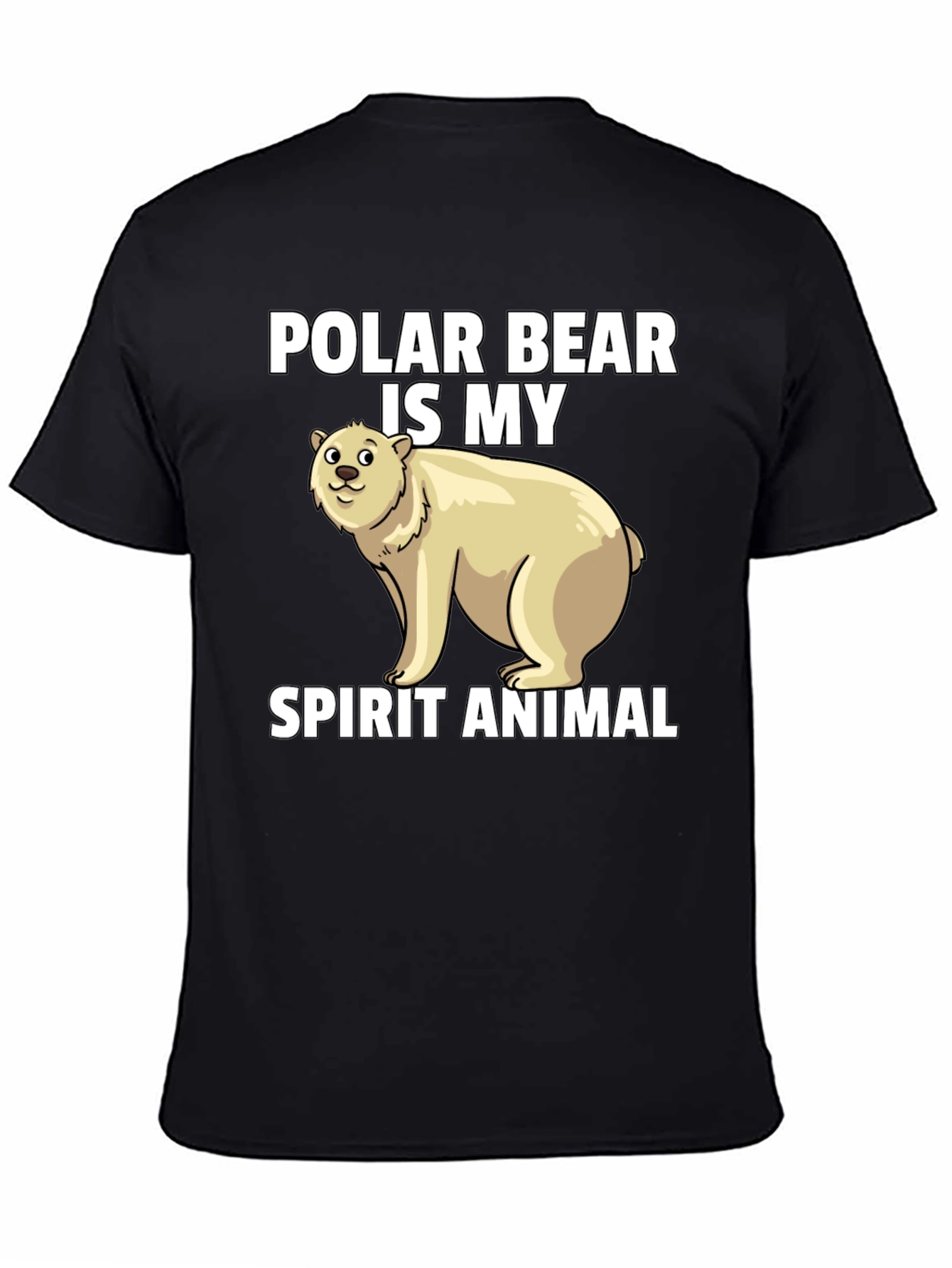 Polar Bear Spirit Animal Graphic Tee - Black