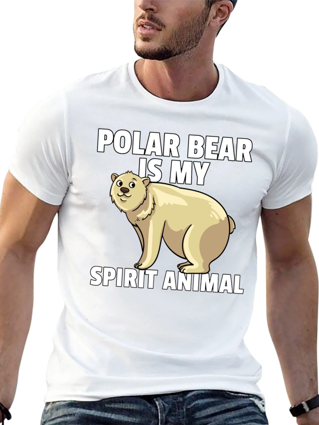 Polar Bear Spirit Animal Graphic Tee - Black